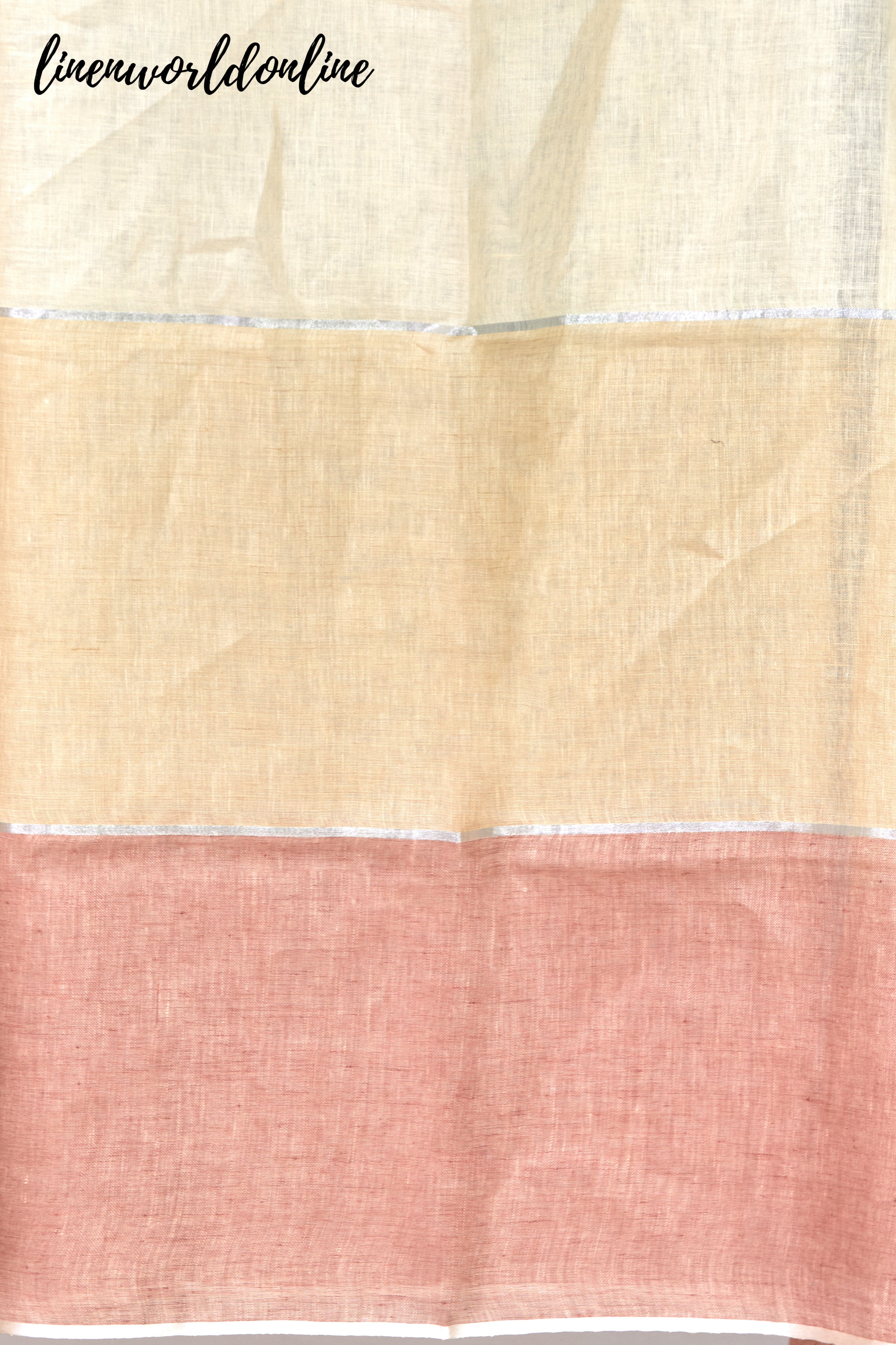 Handwoven Pastel Pure Linen Saree