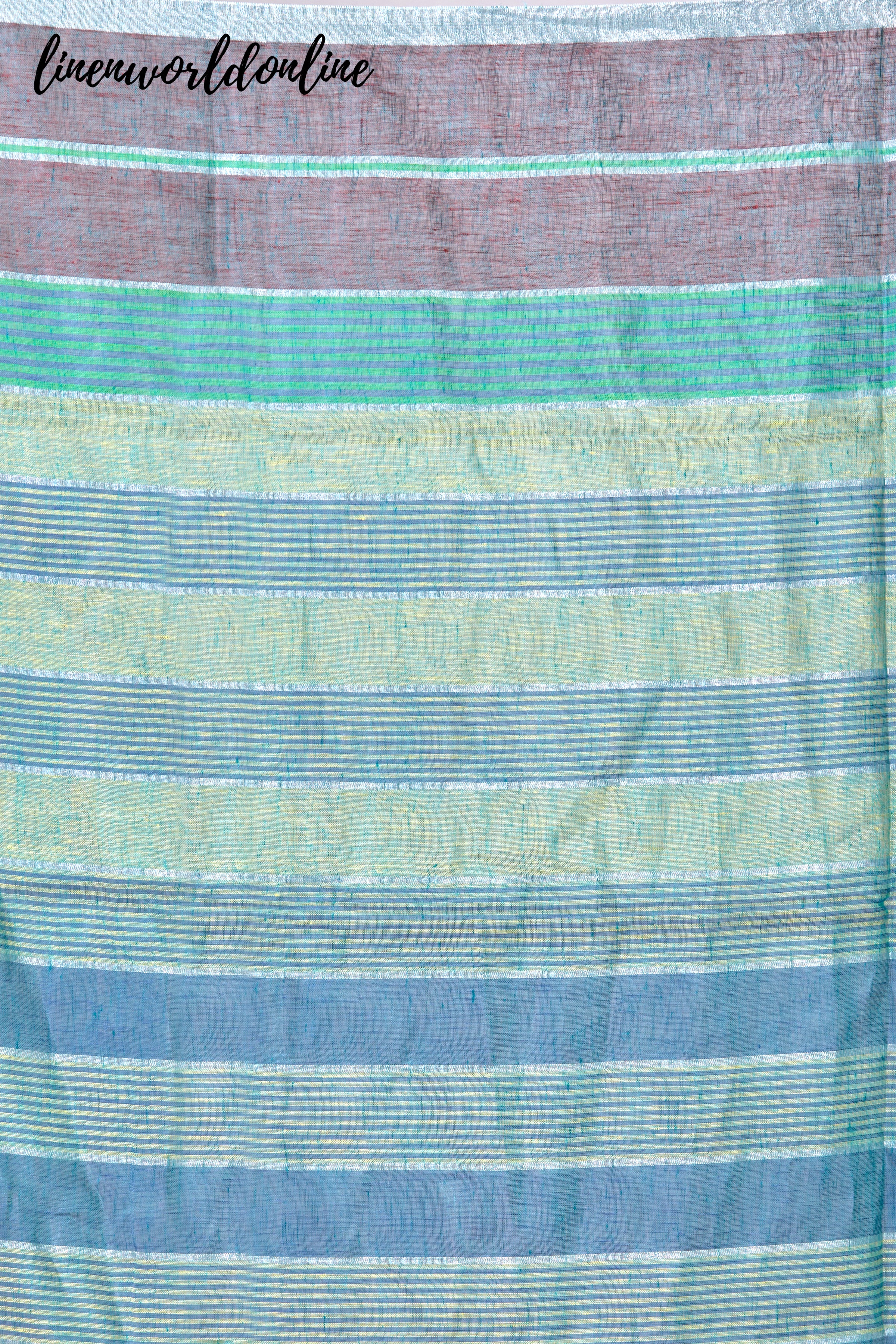 handwoven stripes pure linen saree