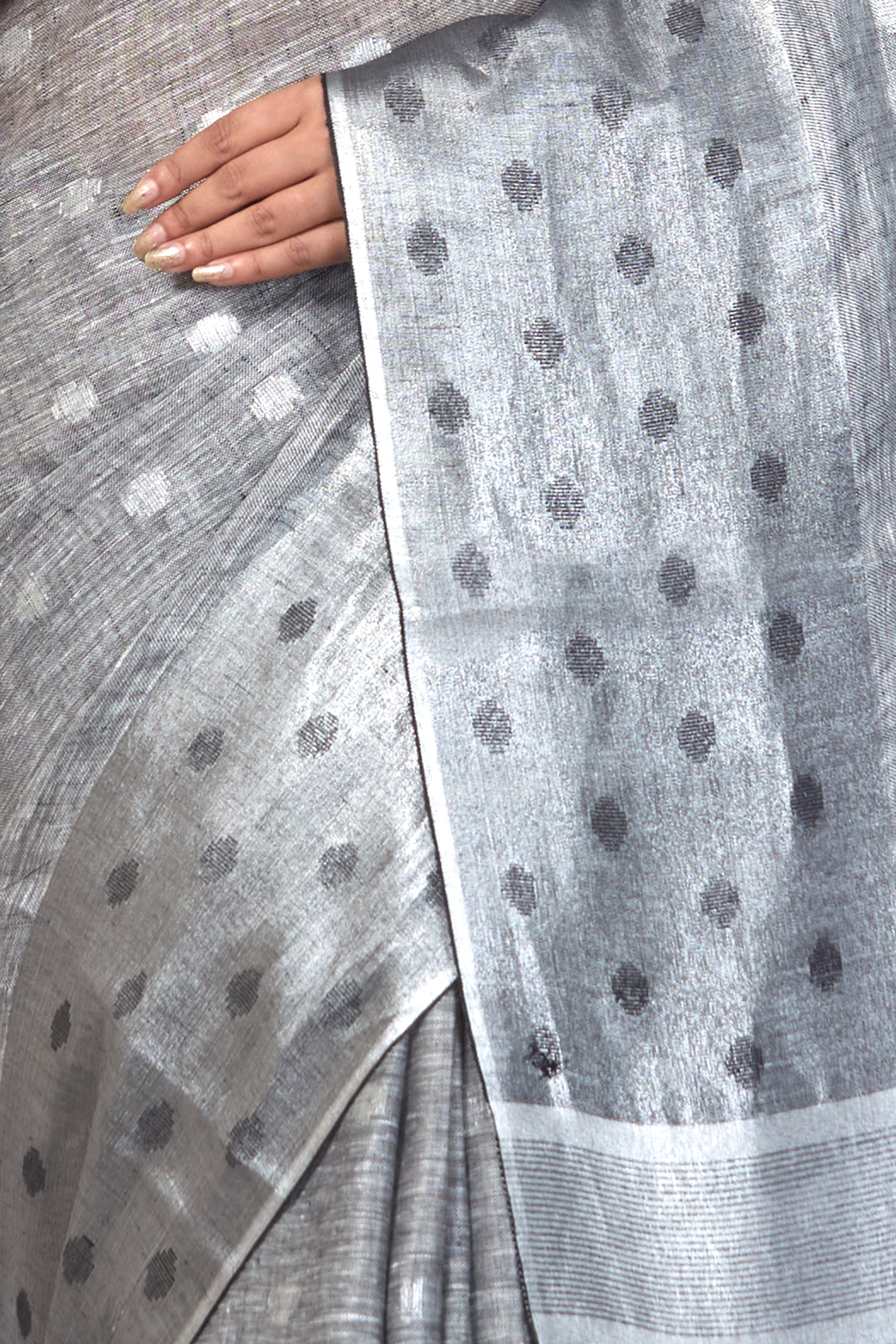 Dobby Woven Pure Linen Saree