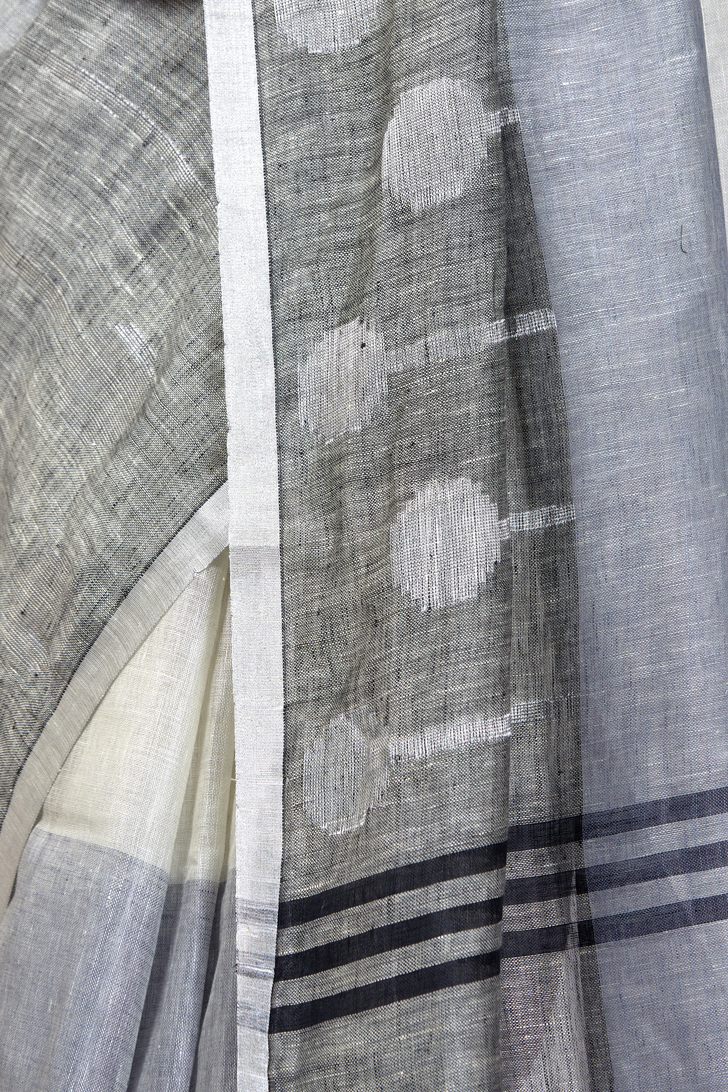 dobi woven pure linen saree