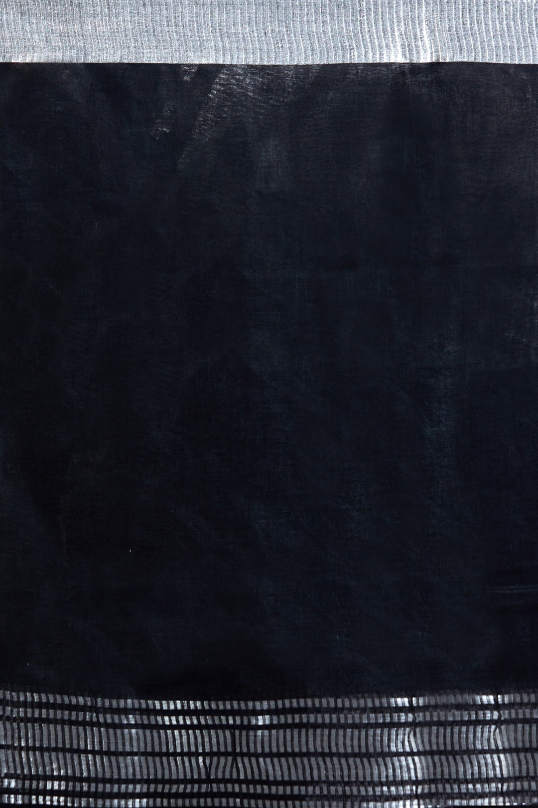 black dobiwoven pure linen saree - linenworldonline.in