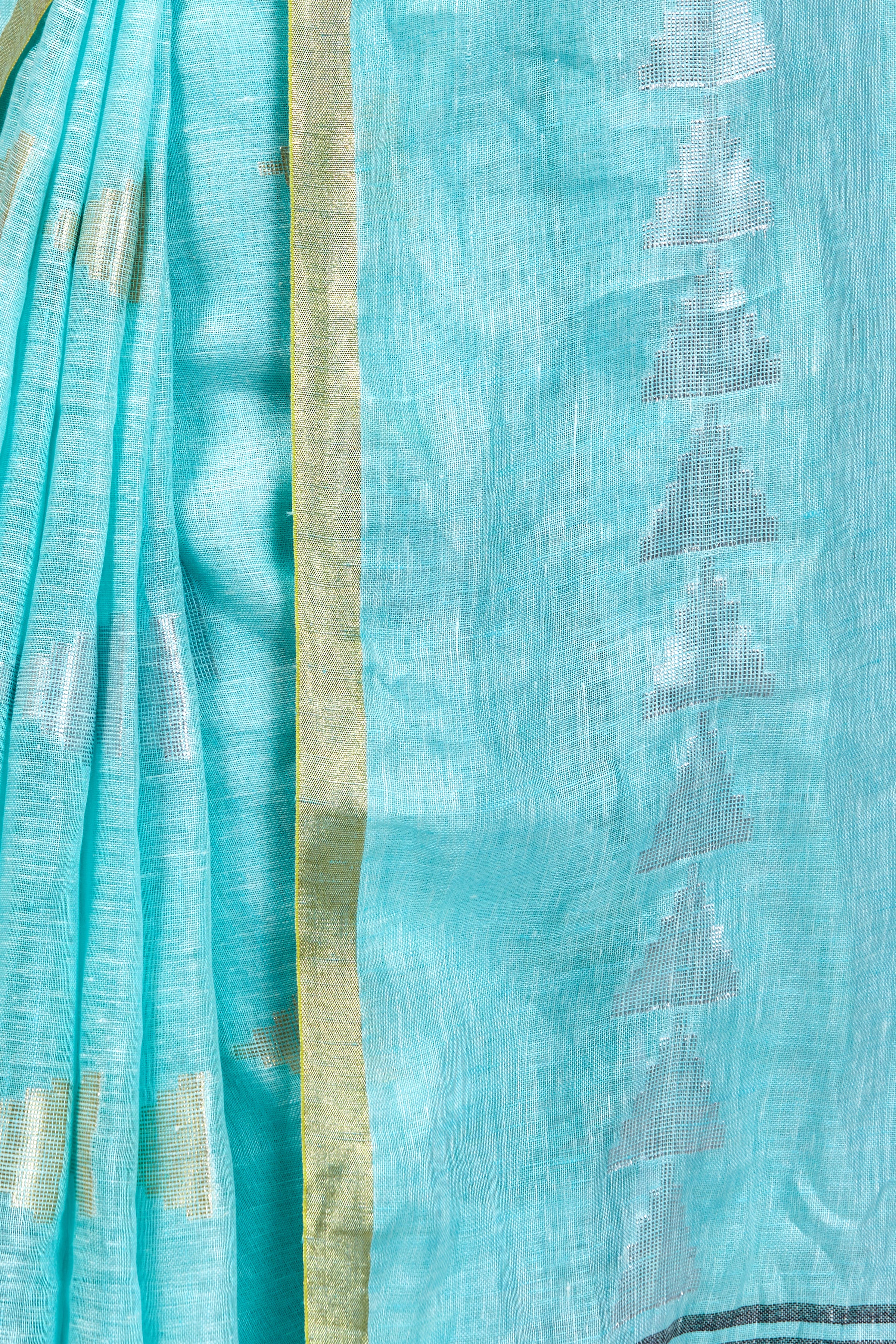 dobi woven pure linen saree