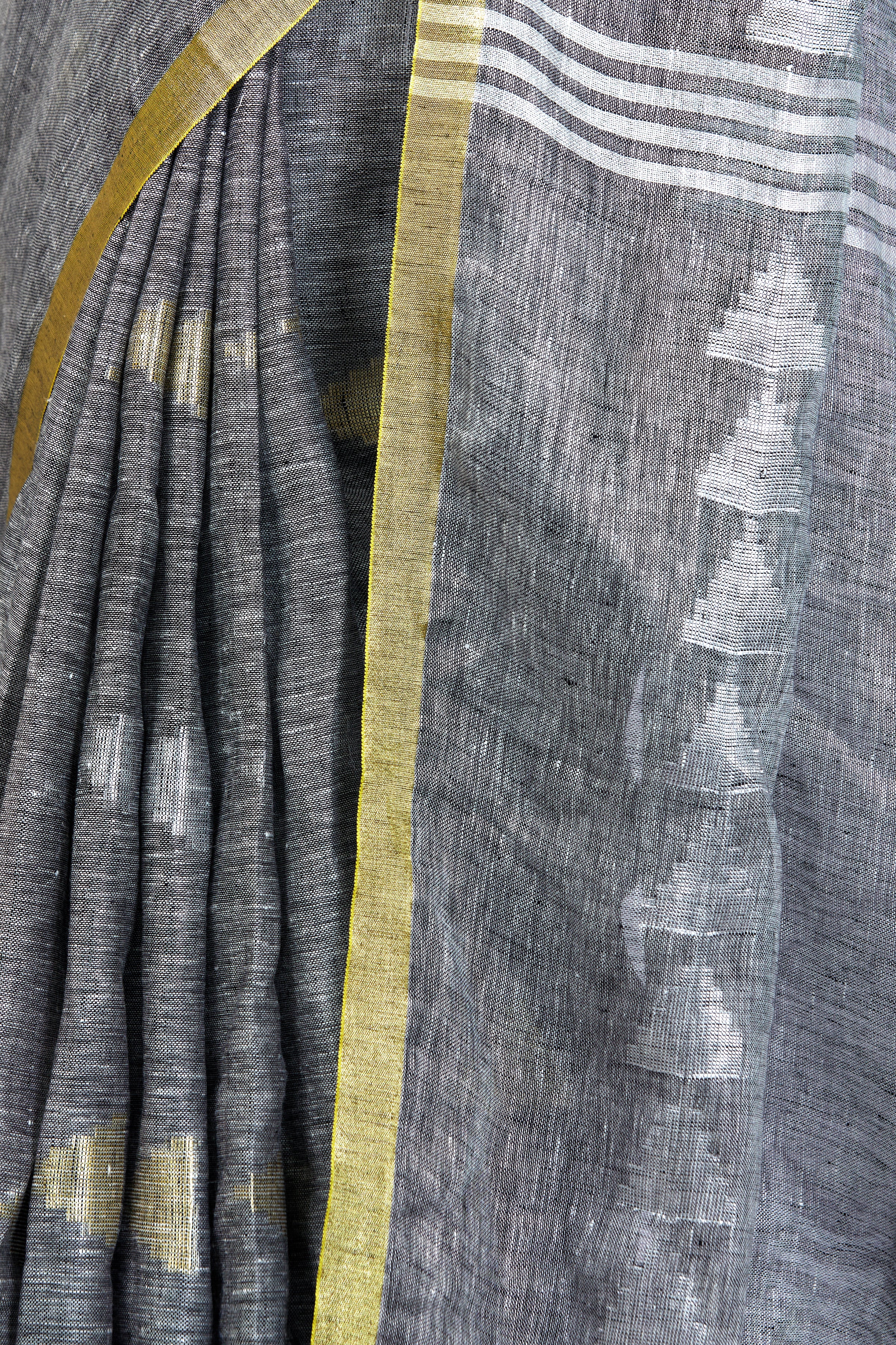 dobi woven pure linen saree