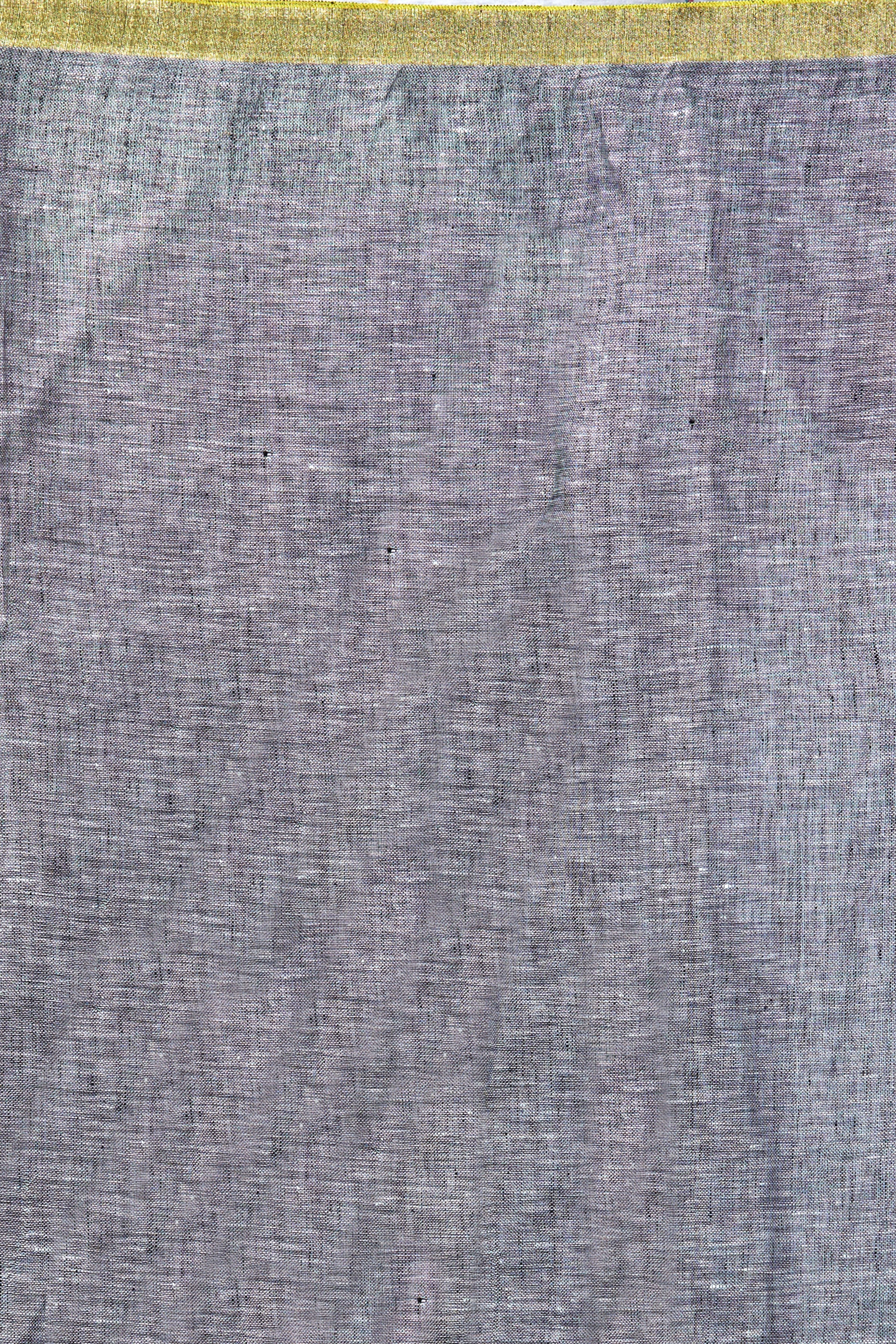 dobi woven pure linen saree