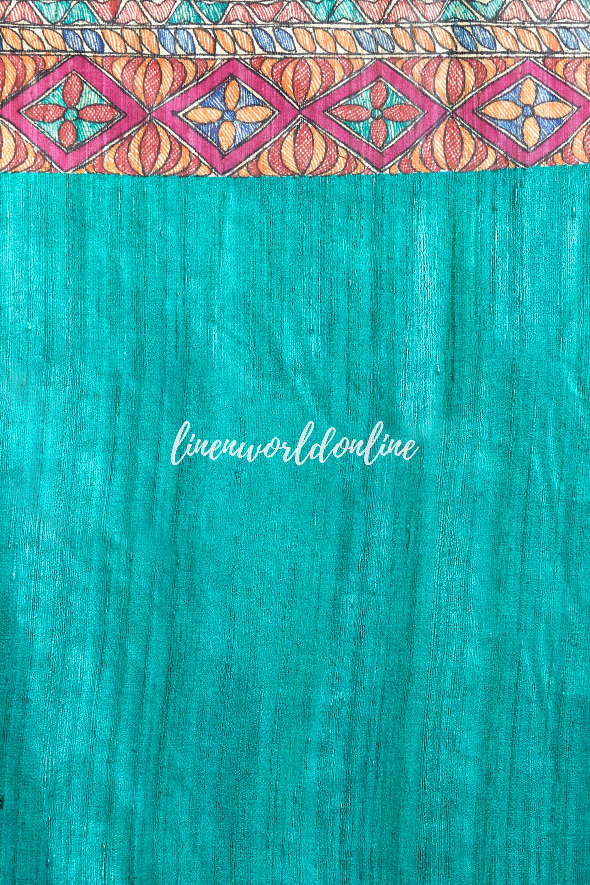 Madhubani Painted Ghicha Tussar Silk Saree