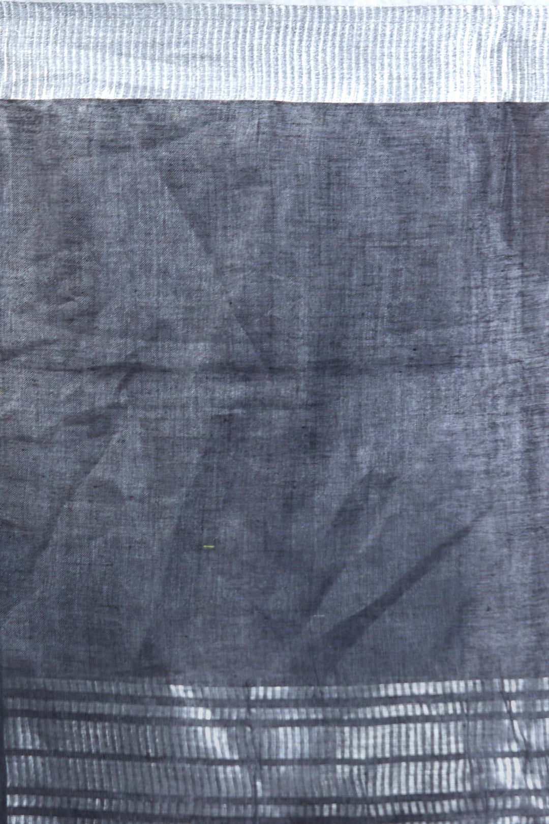 grey dobiwoven pure linen saree - linenworldonline.in