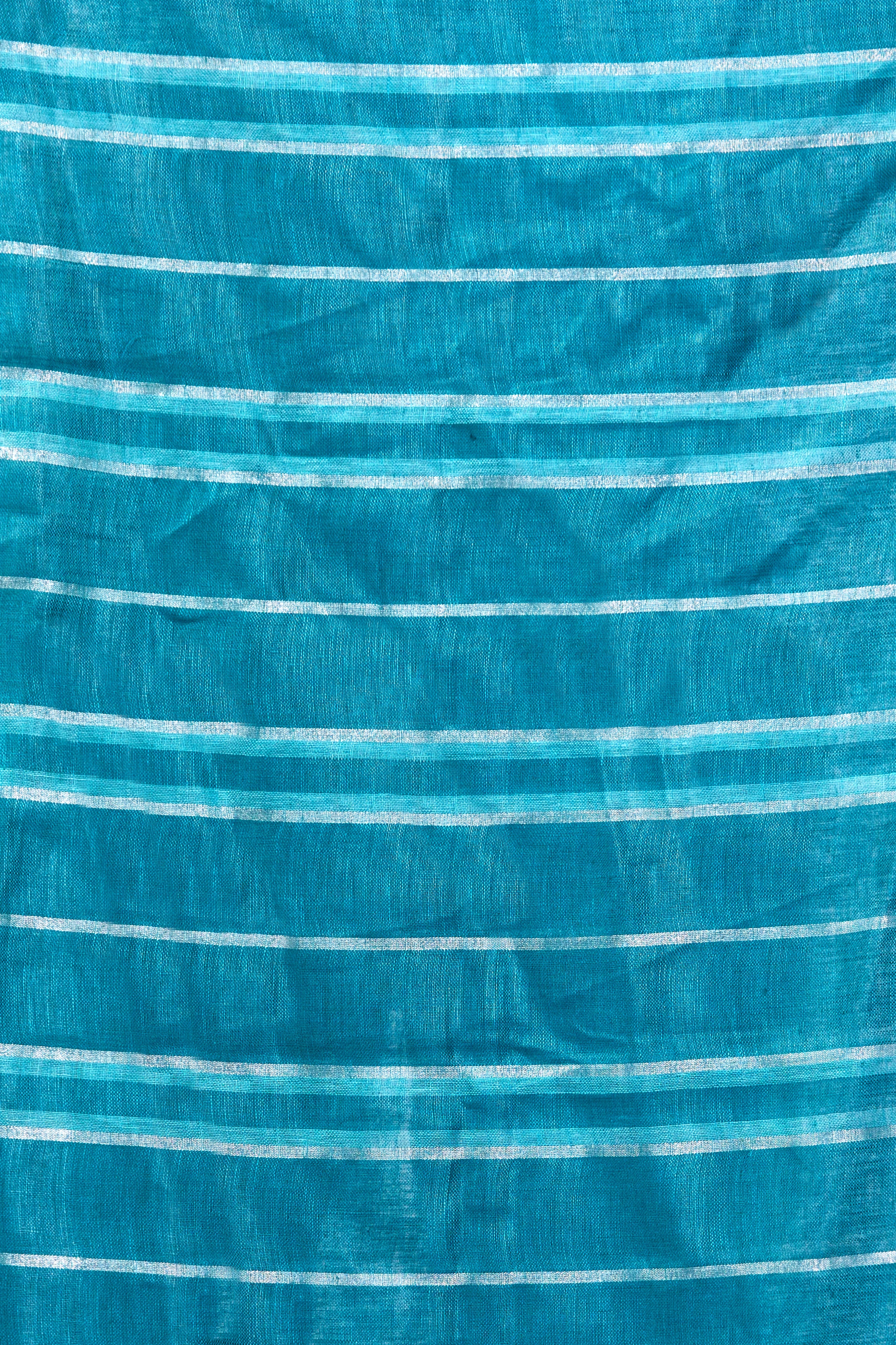 tejaswani - green checkered pure linen saree  - linenworldonline.in