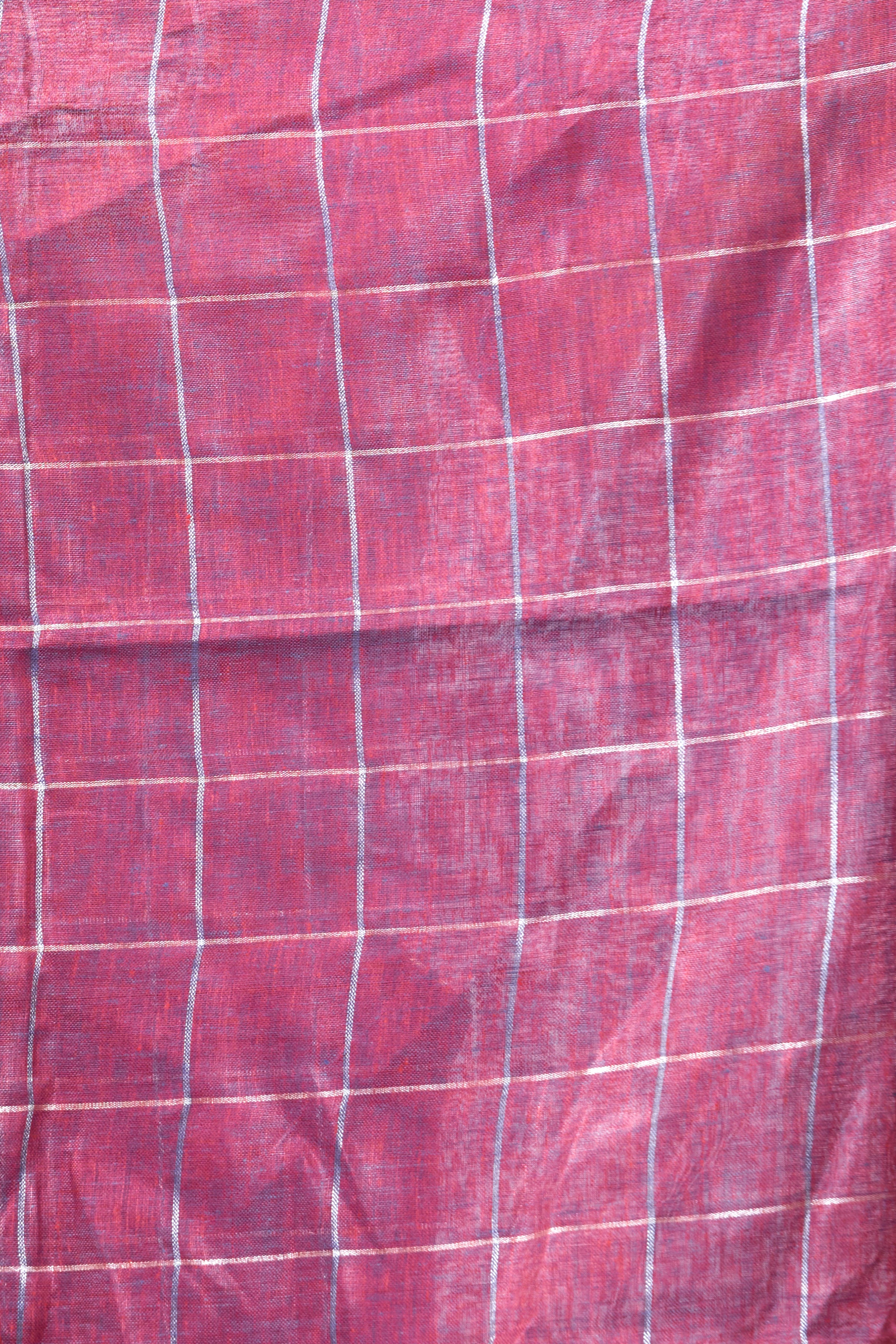 checkered linen saree