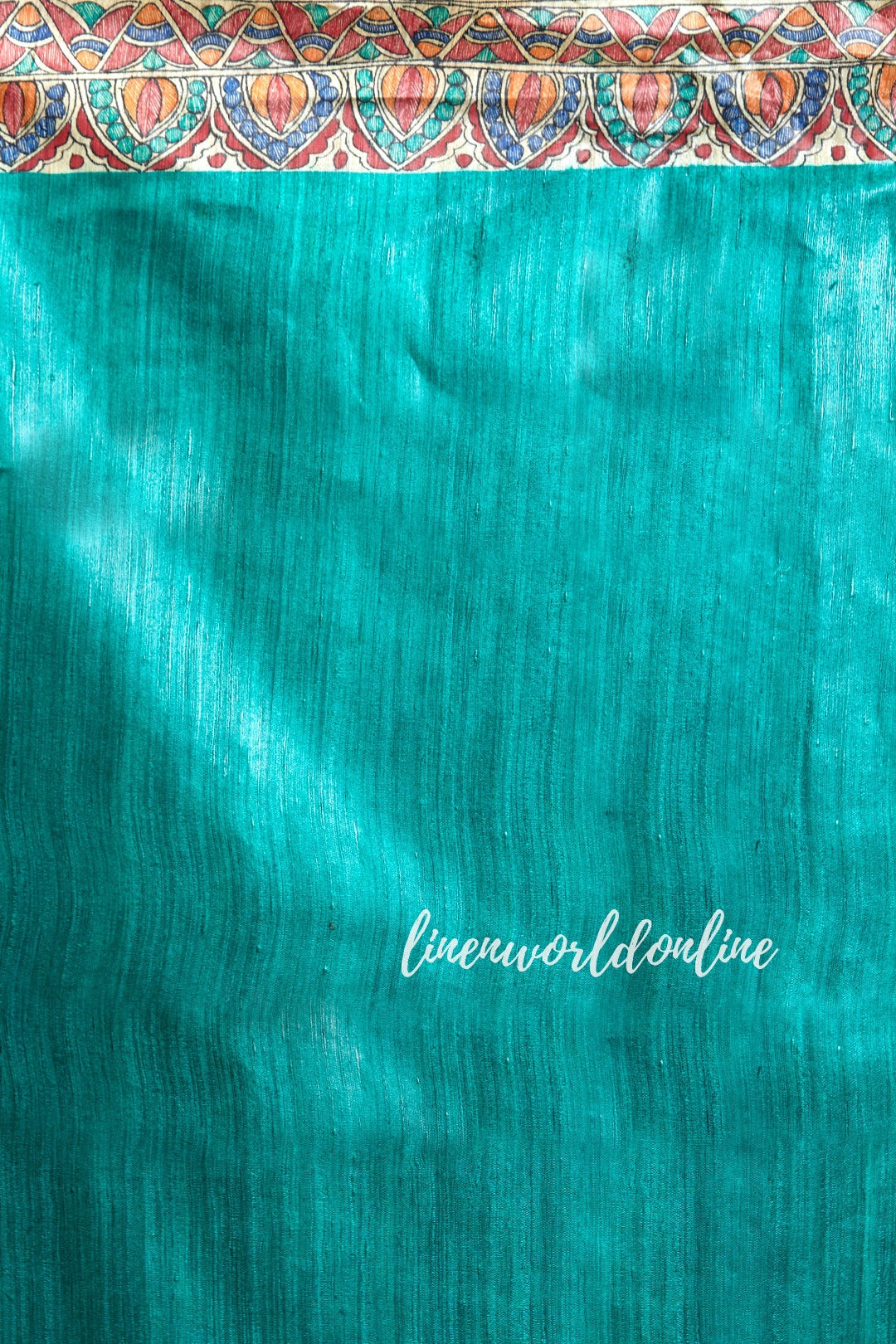 madhubani handpainted tussar ghicha handloom silk saree - linenworldonline.in