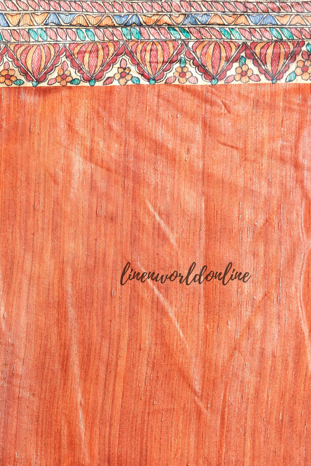 madhubani painted bhagalpuri tussar ghicha silk saree - linenworldonline.in