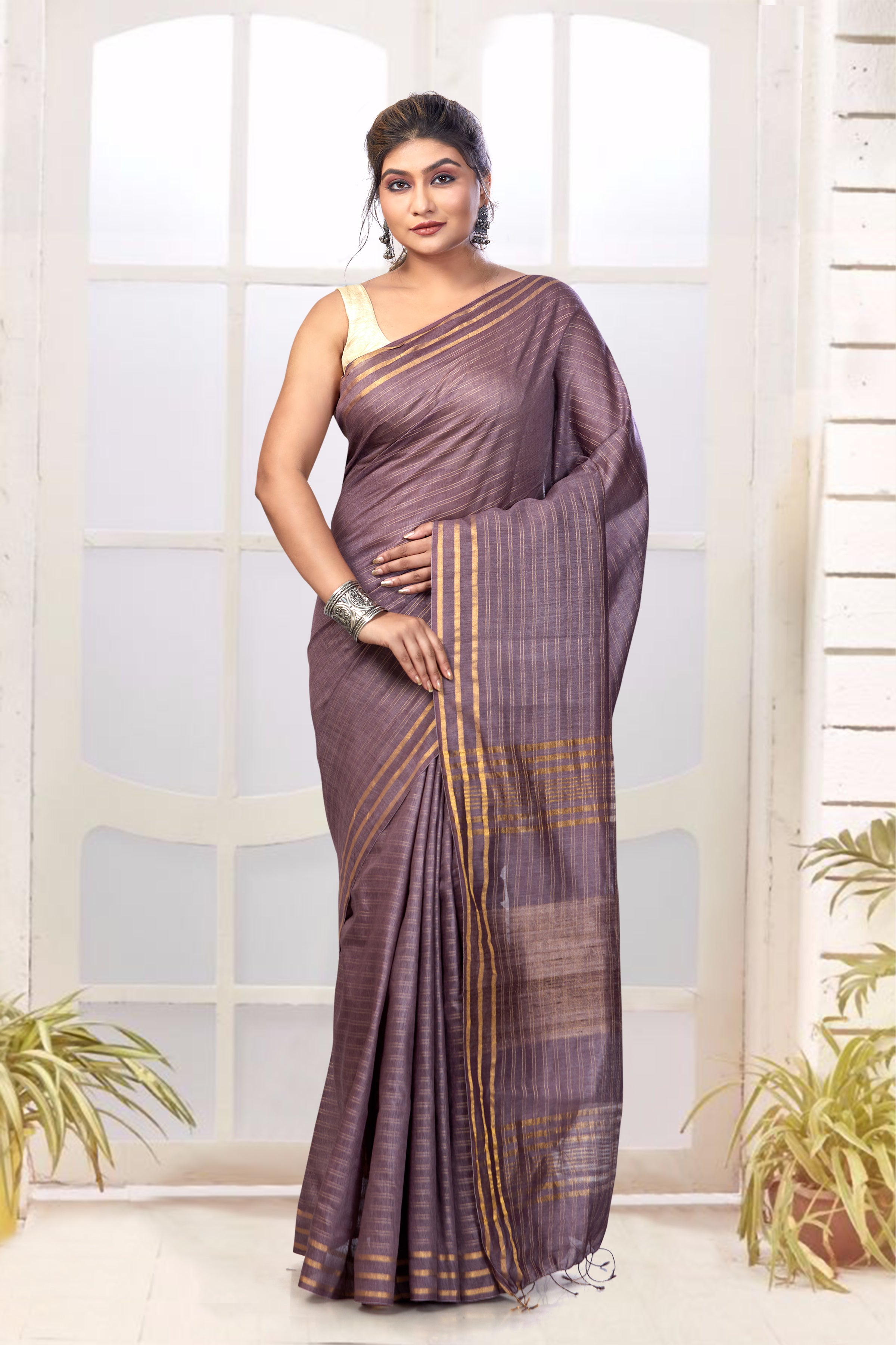 chhaya tussar muga saree - linenworldonline.in