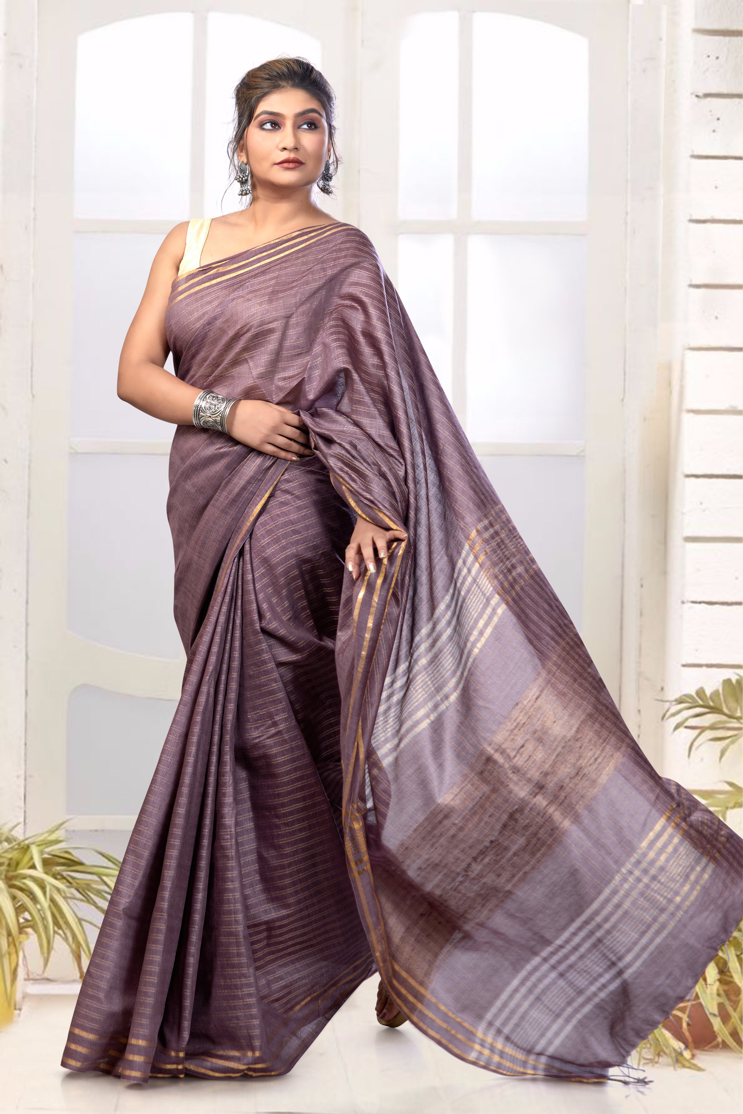 chhaya tussar muga saree - linenworldonline.in