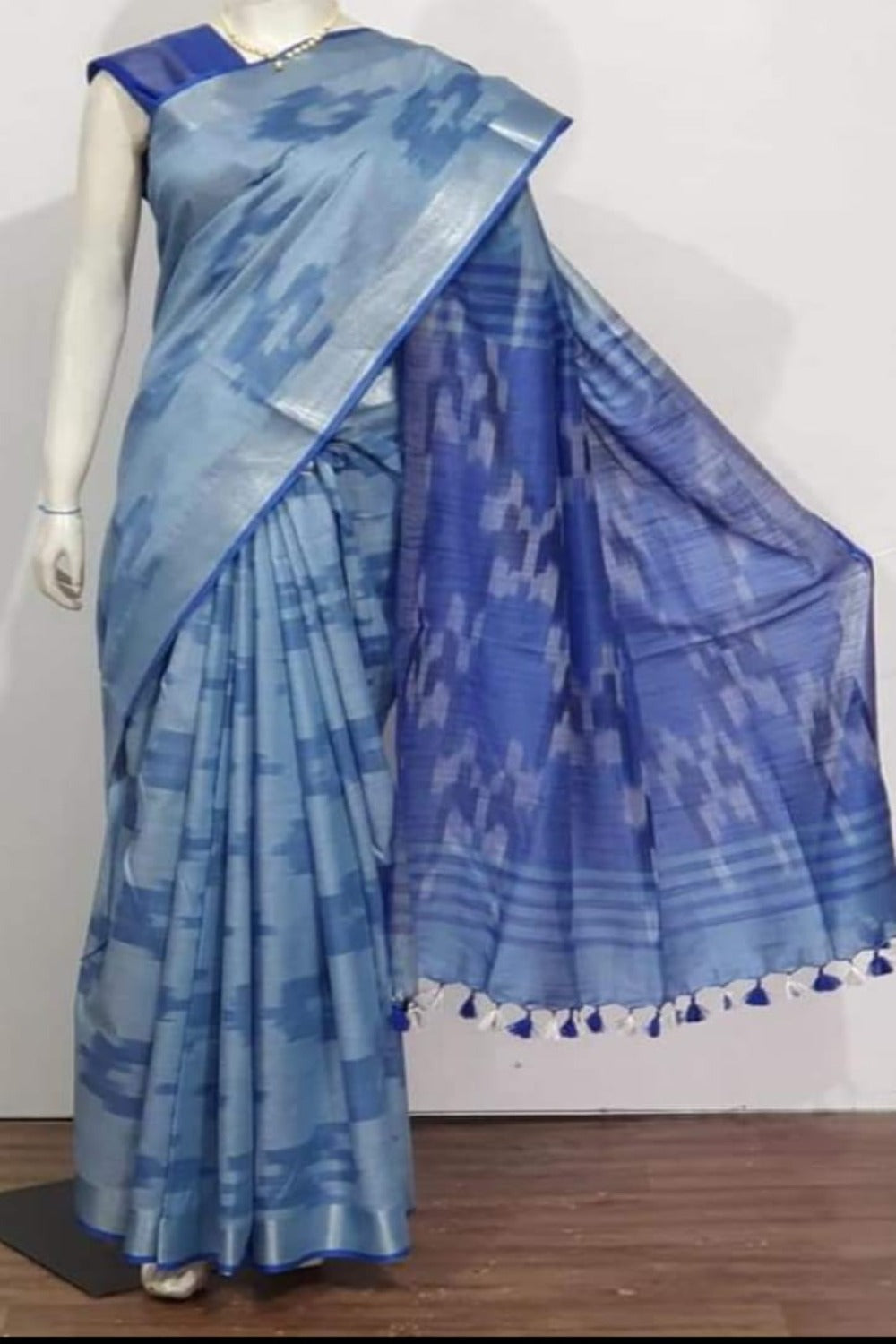 handwoven cotton ikat saree - linenworldonline.in