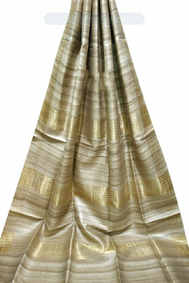 bhagalpuri tussar ghicha silk saree - linenworldonline.in