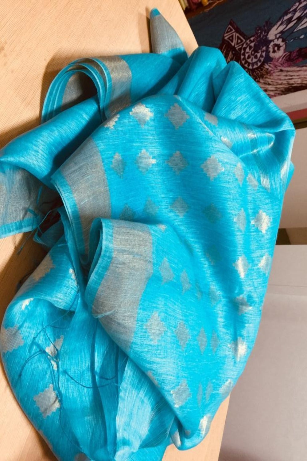 Fletcher Linen Dobi Woven Saree - linenworldonline.in