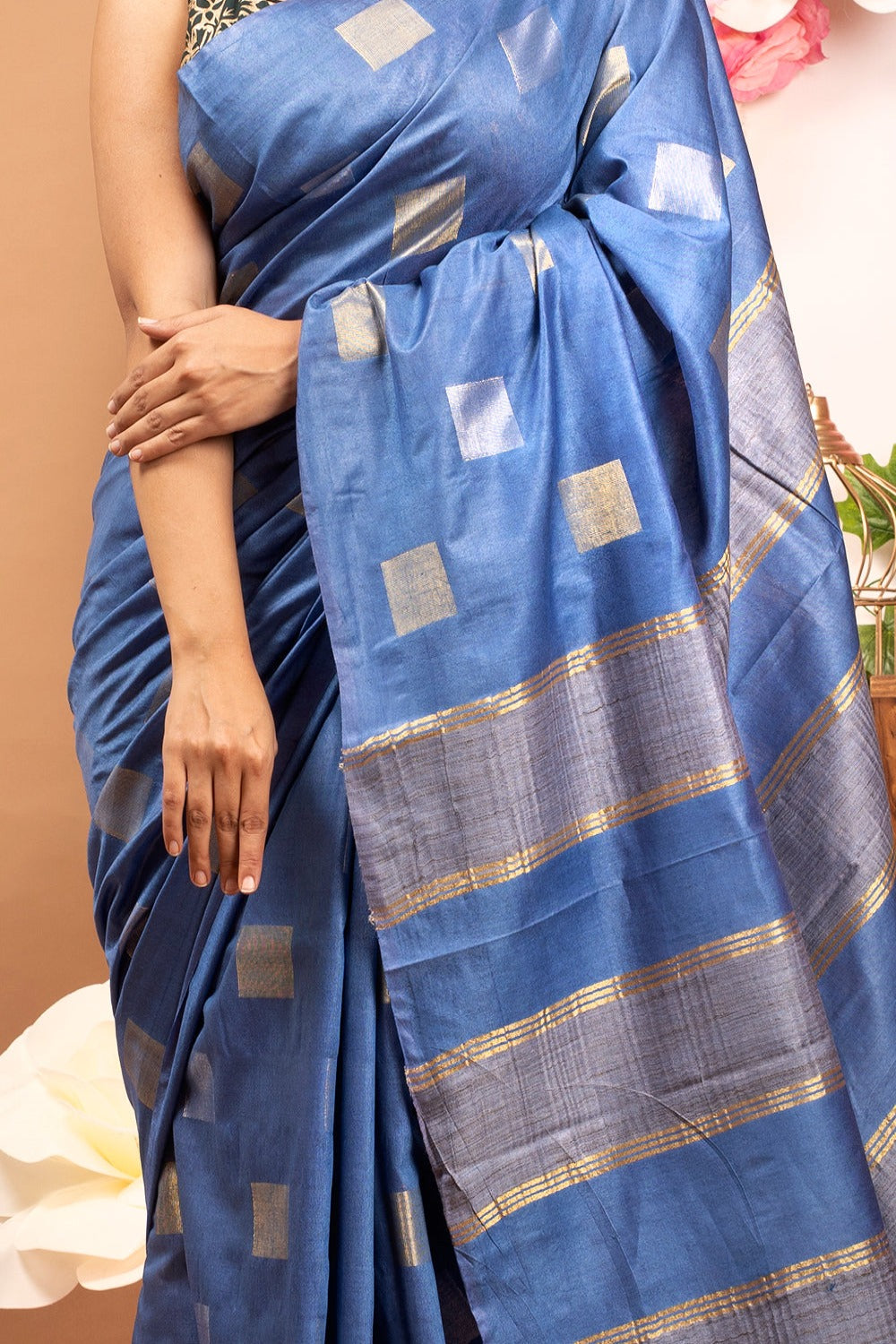 Dobi Woven Kota Staple Silk Saree - linenworldonline.in