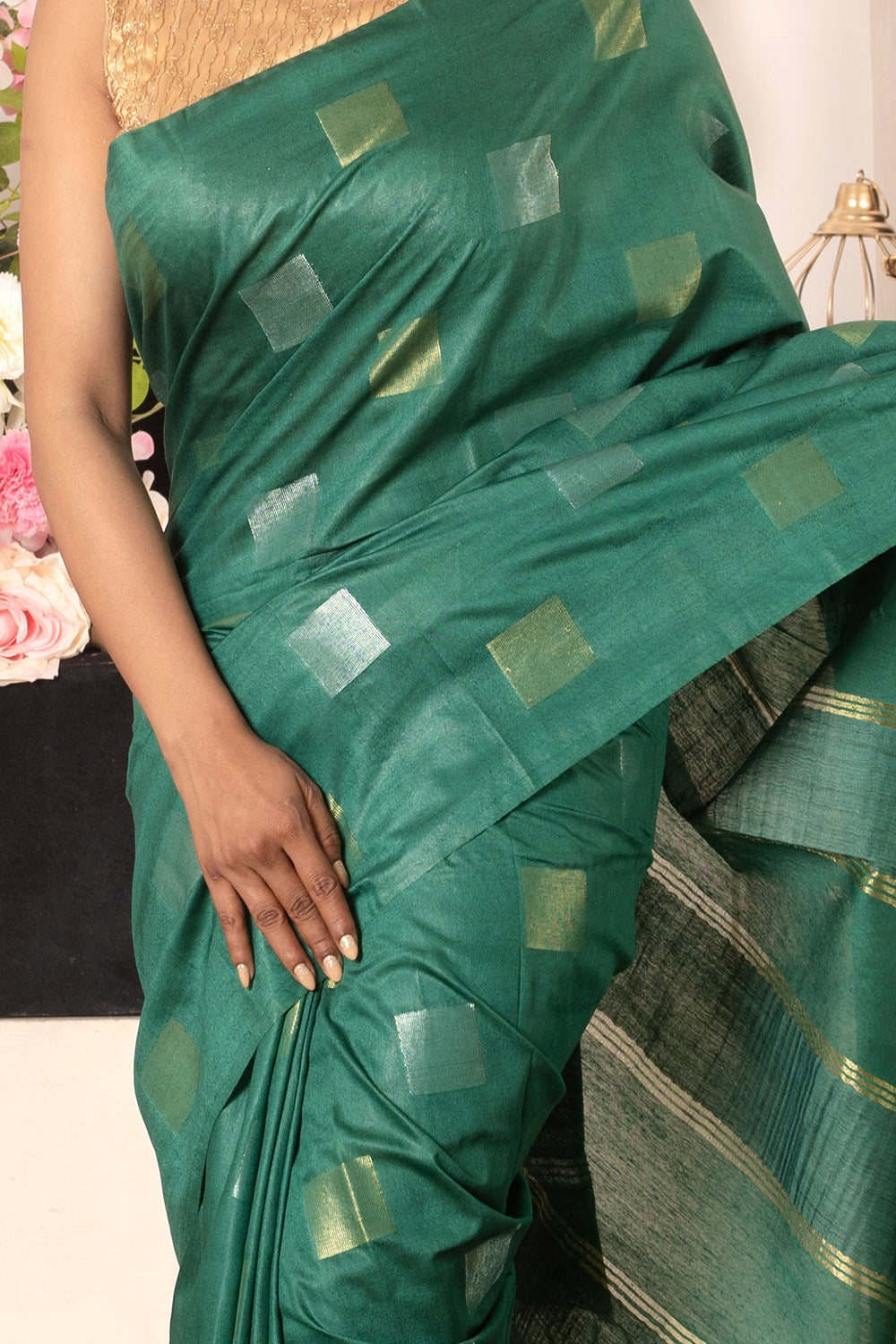 Dobi Woven Kota Staple Silk Saree - linenworldonline.in