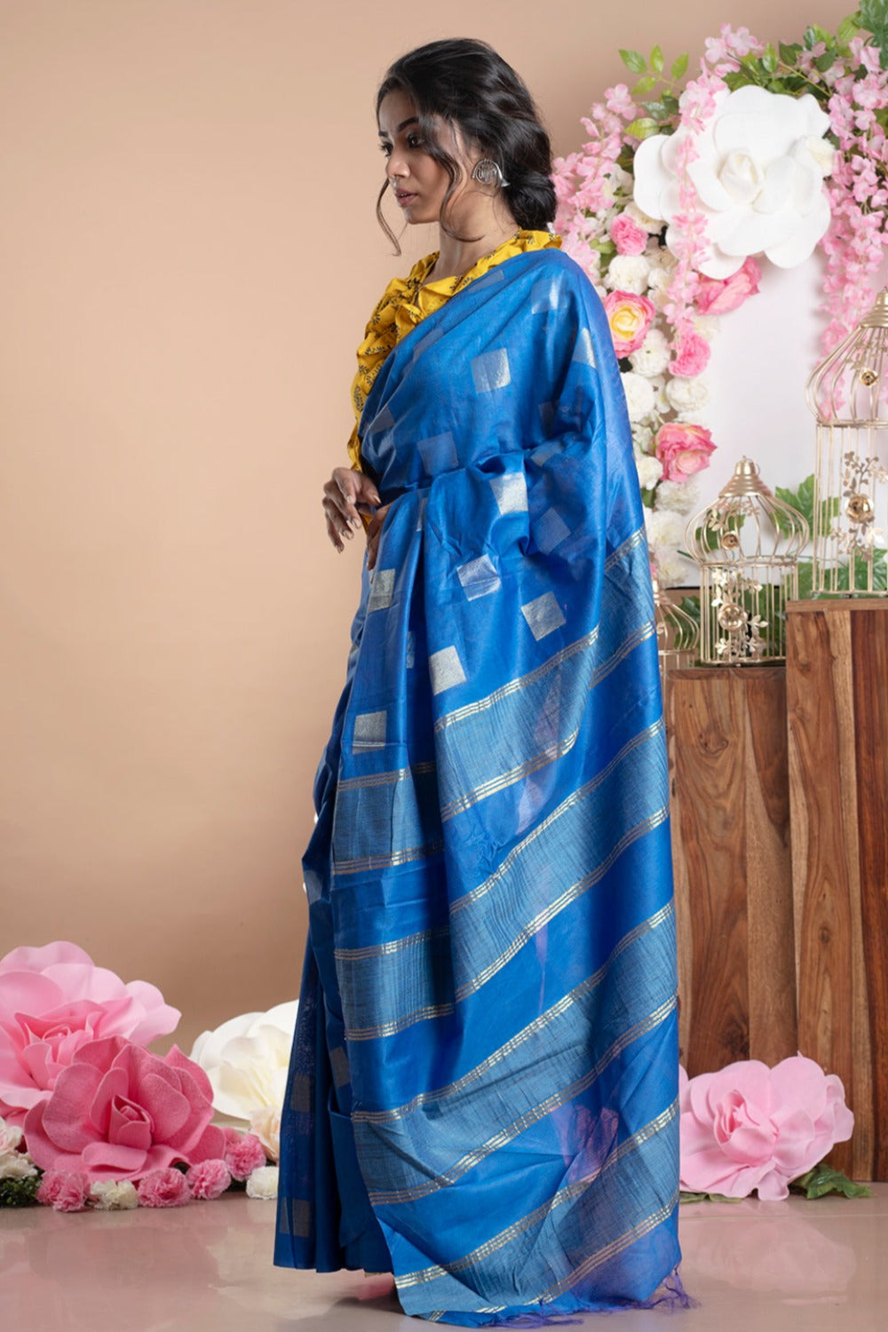 Dobi Woven Kota Staple Silk Saree - linenworldonline.in