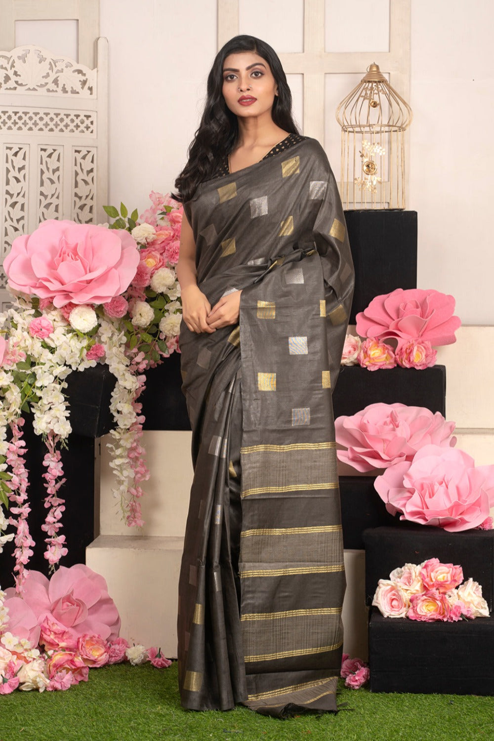 Dobi Woven Kota Staple Silk Saree - linenworldonline.in