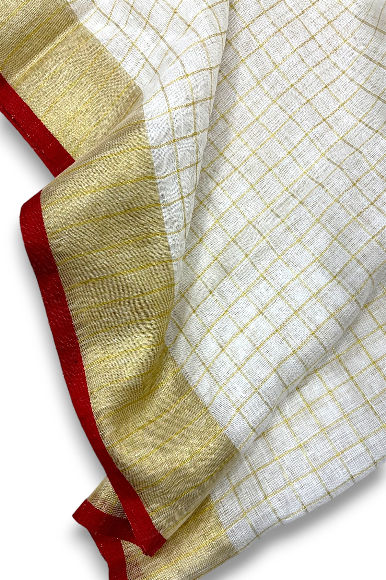 onam special pure linen saree - linenworldonline.in