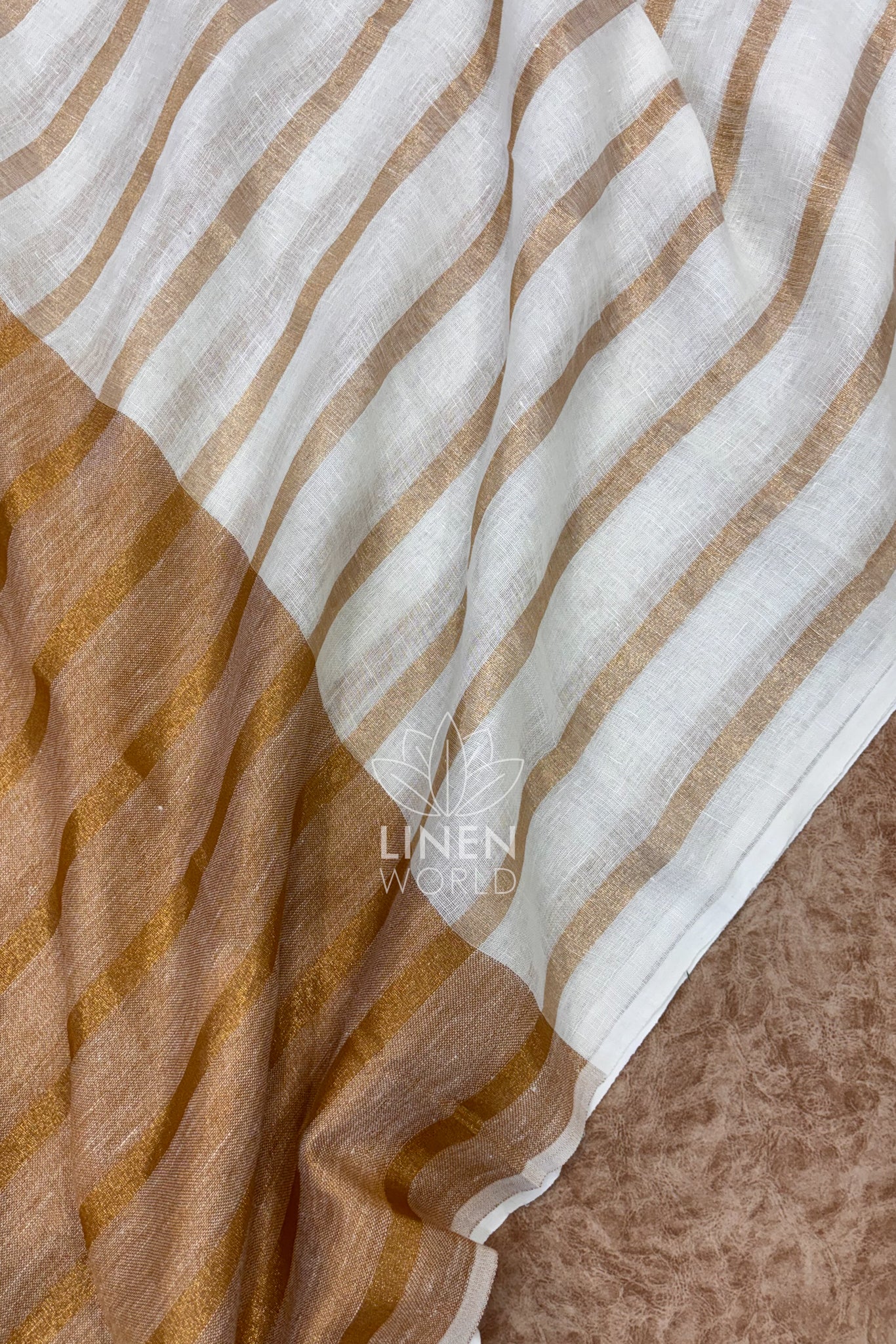 onam special pure linen saree - linenworldonline.in