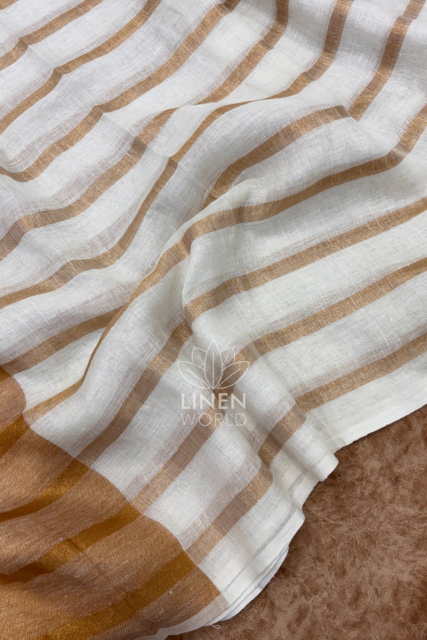 onam special pure linen saree - linenworldonline.in