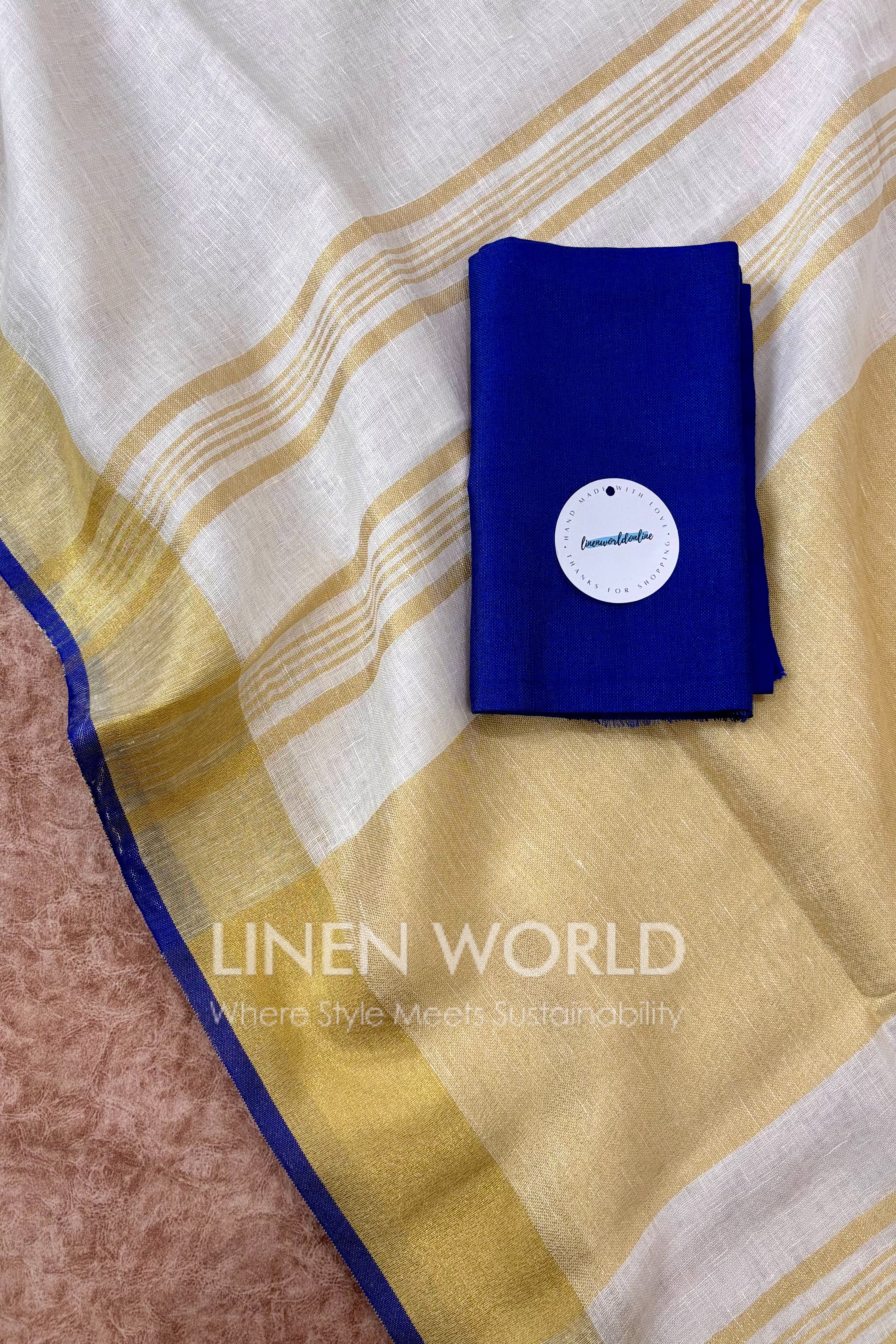 onam special pure linen saree - linen world