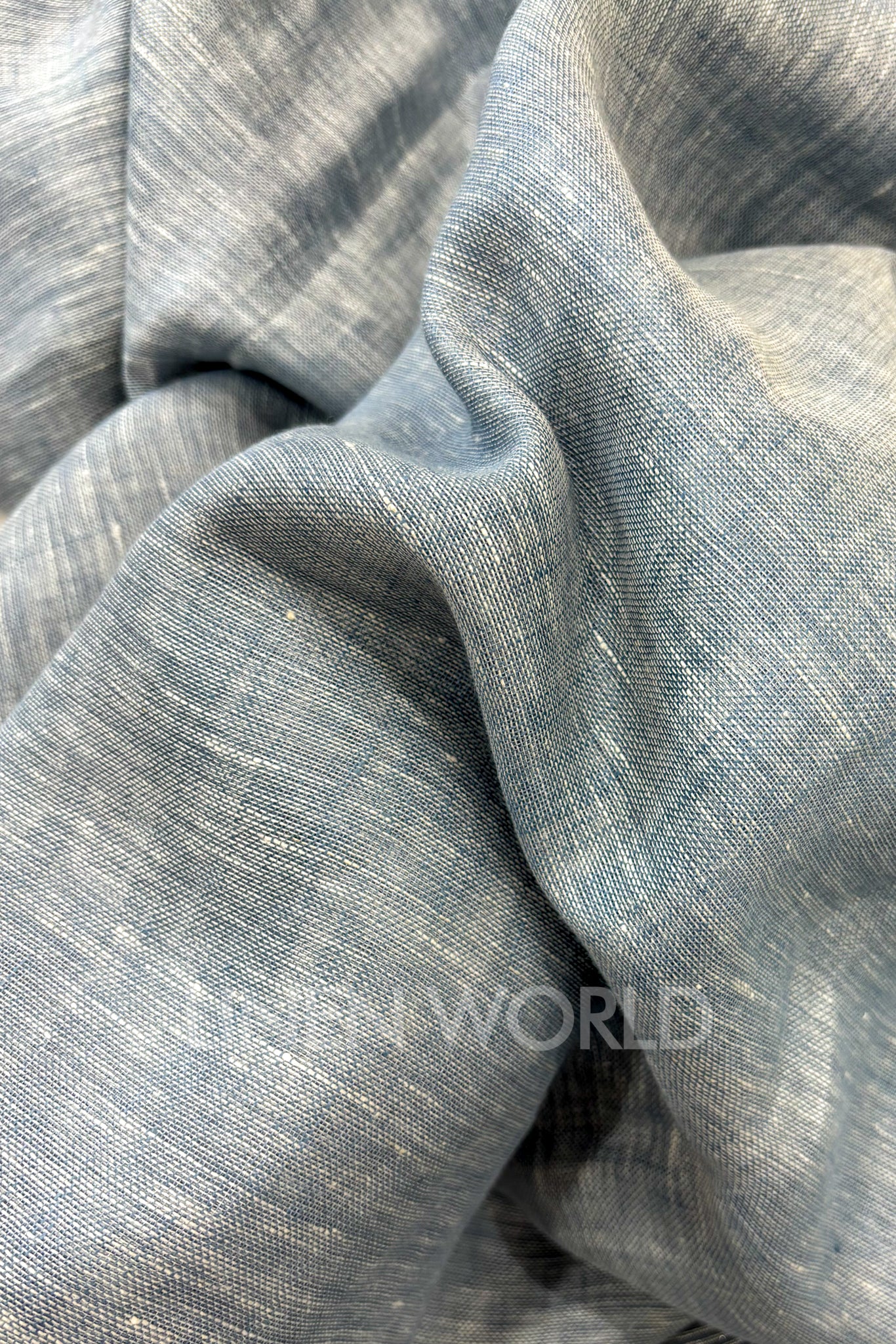 blue handwoven pure linen saree - linenworldonline.in