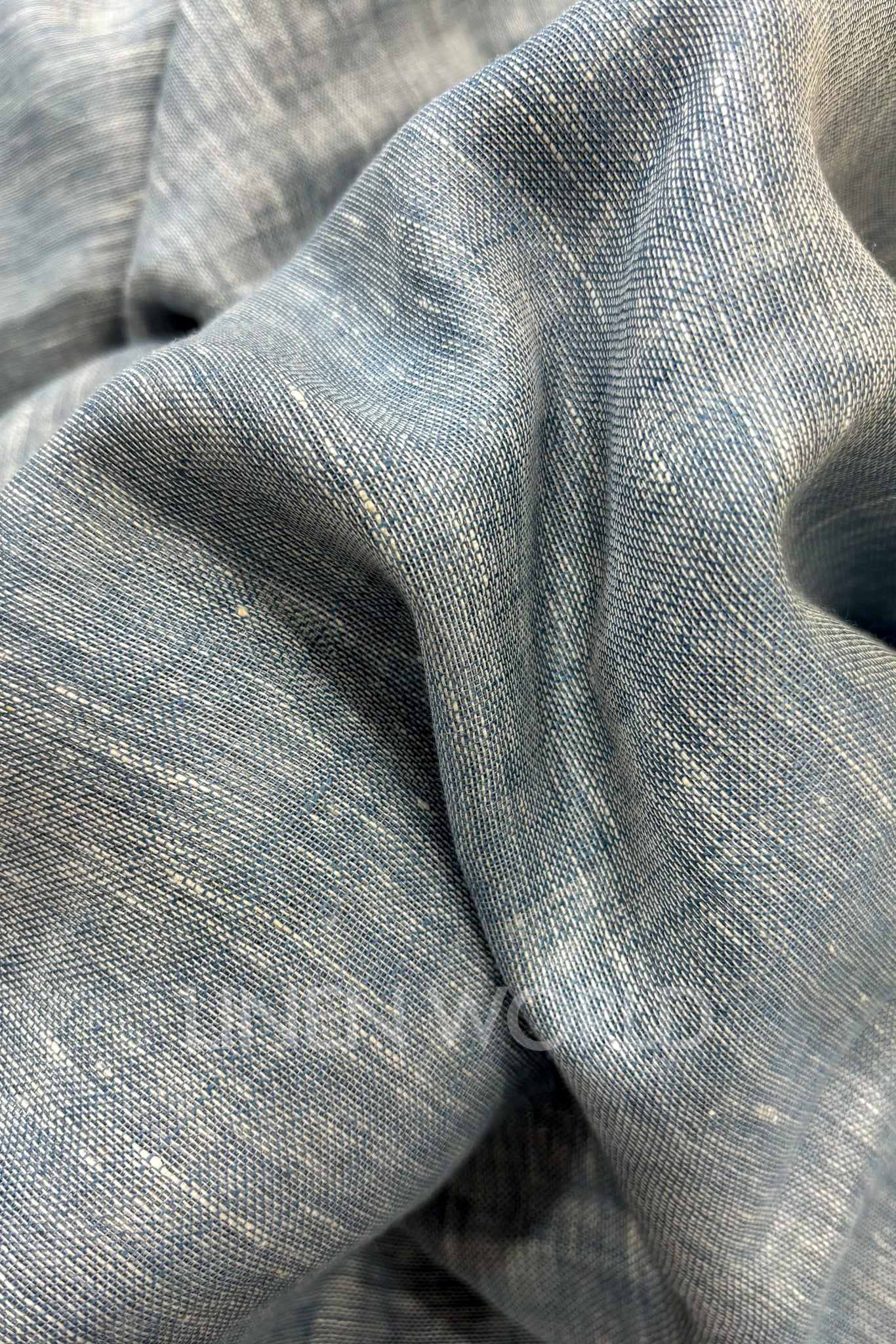 blue handwoven pure linen saree - linenworldonline.in