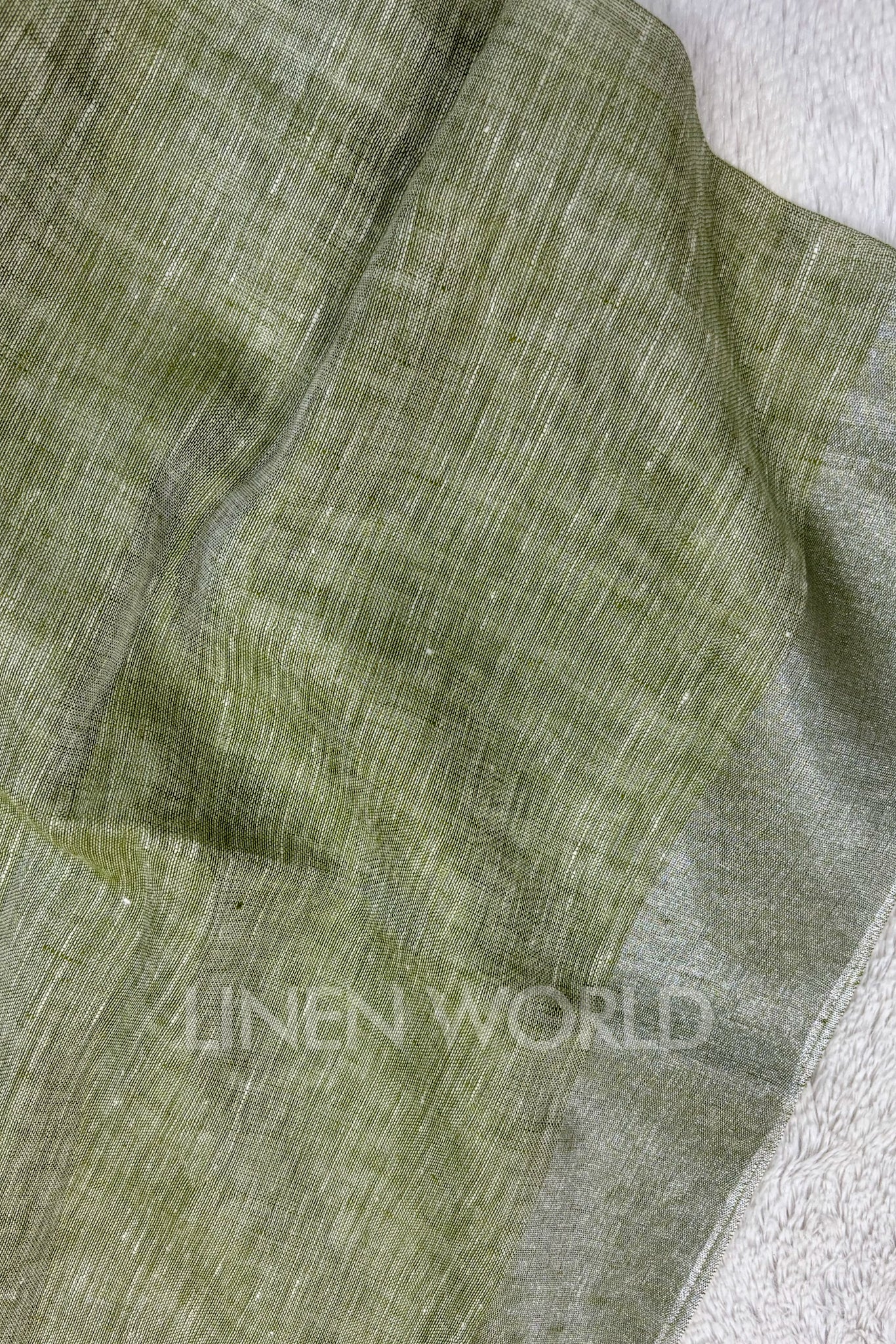 green handwoven pure linen saree - linenworldonline.in