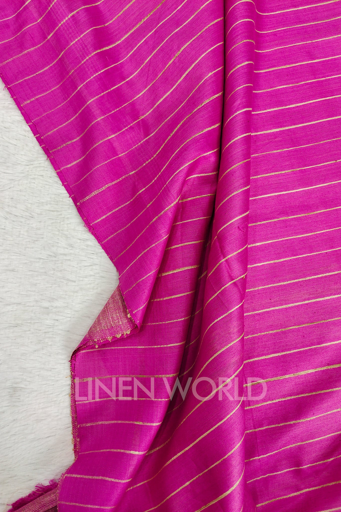 pink border tussar ghicha silk saree - linenworldonline.in