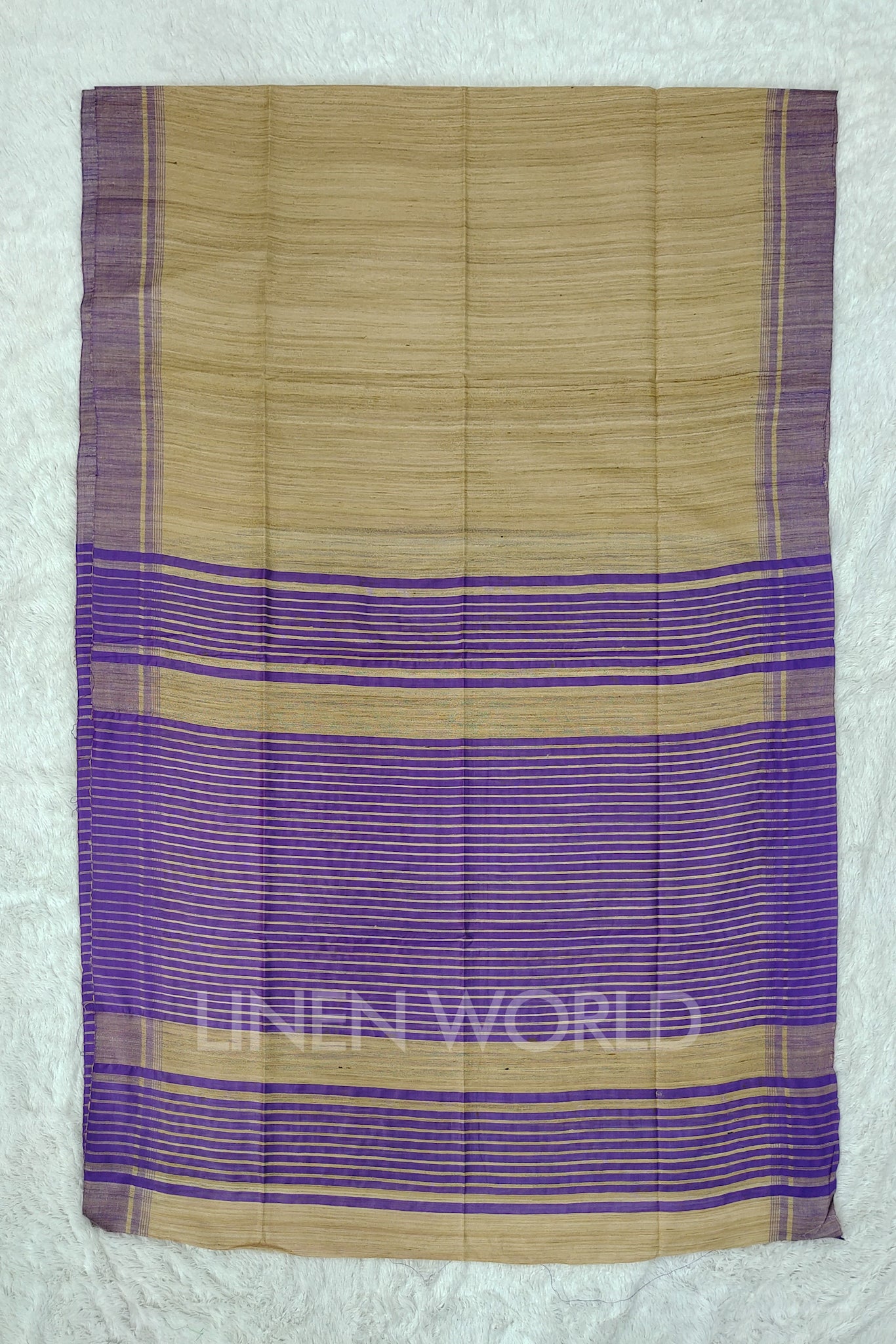 purple border tussar ghicha silk saree - linenworldonline.in