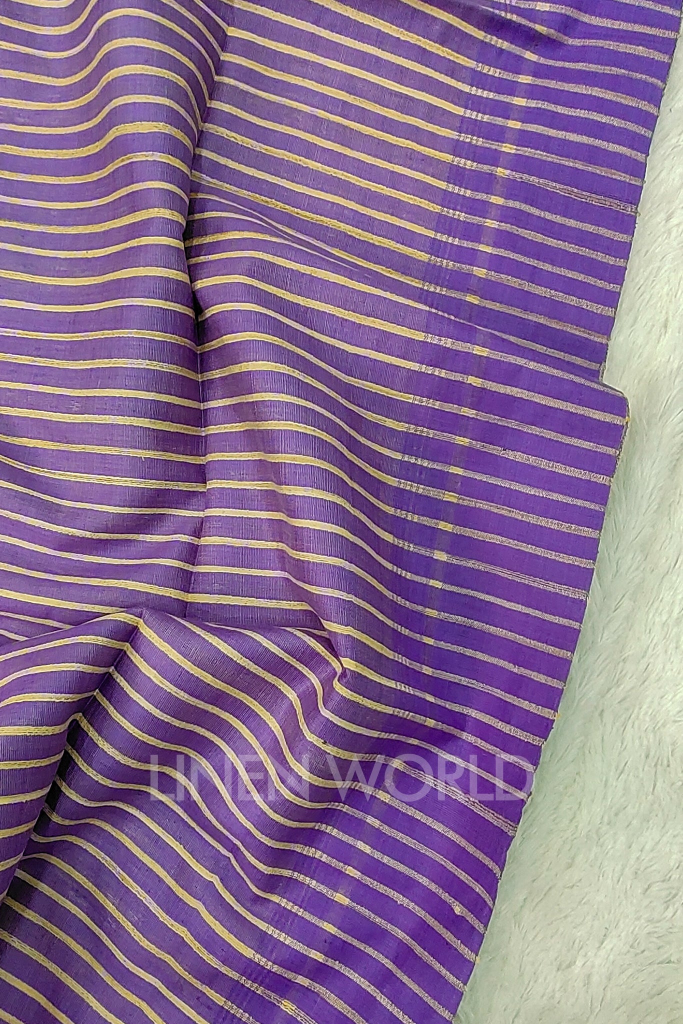 purple border tussar ghicha silk saree - linenworldonline.in