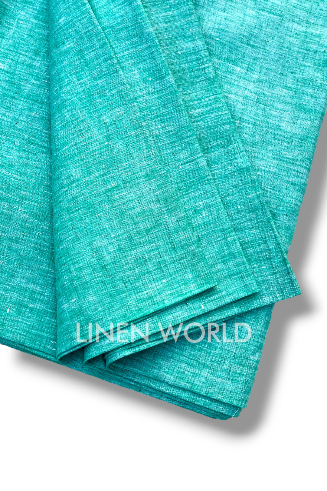 sea green pure linen 60 lea shirting fabric - linenworldonline.in