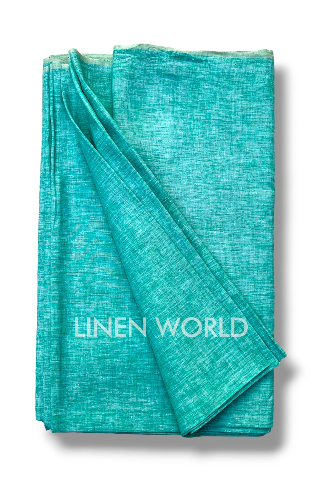 sea green pure linen 60 lea shirting fabric - linenworldonline.in