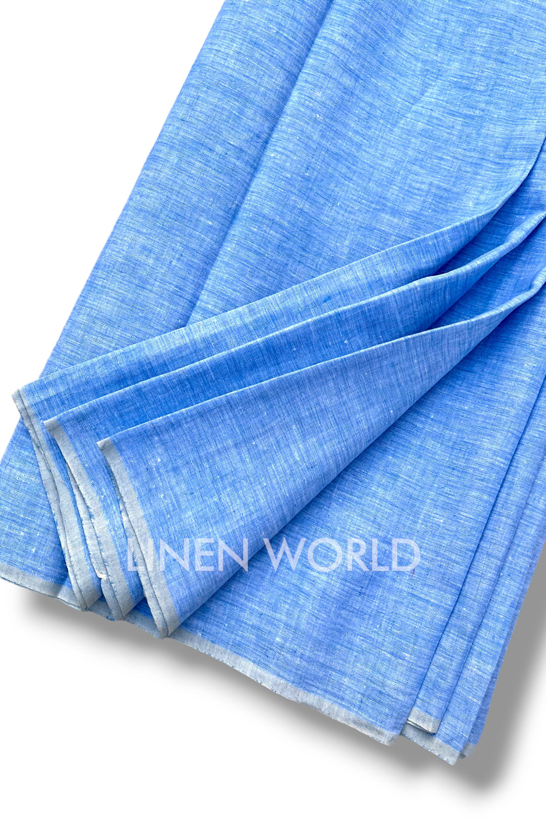 denim blue pure linen 60 lea shirting fabric - linenworldonline.in