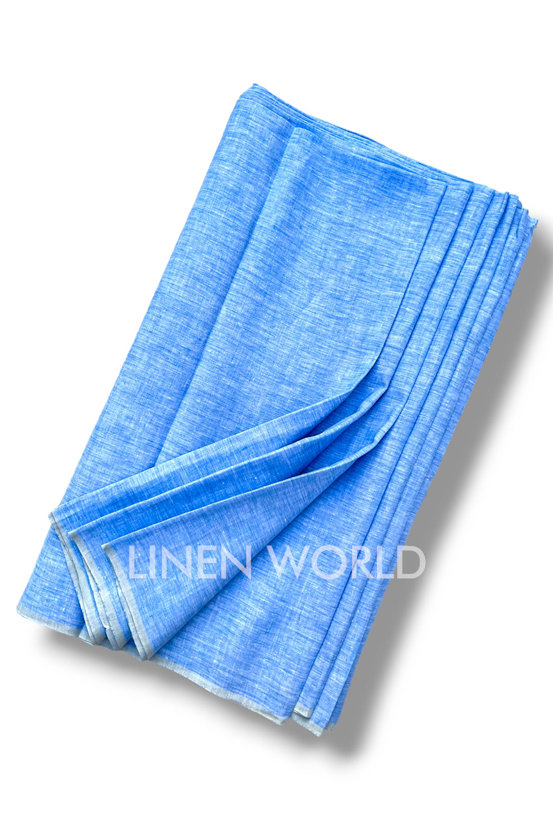 denim blue pure linen 60 lea shirting fabric - linenworldonline.in