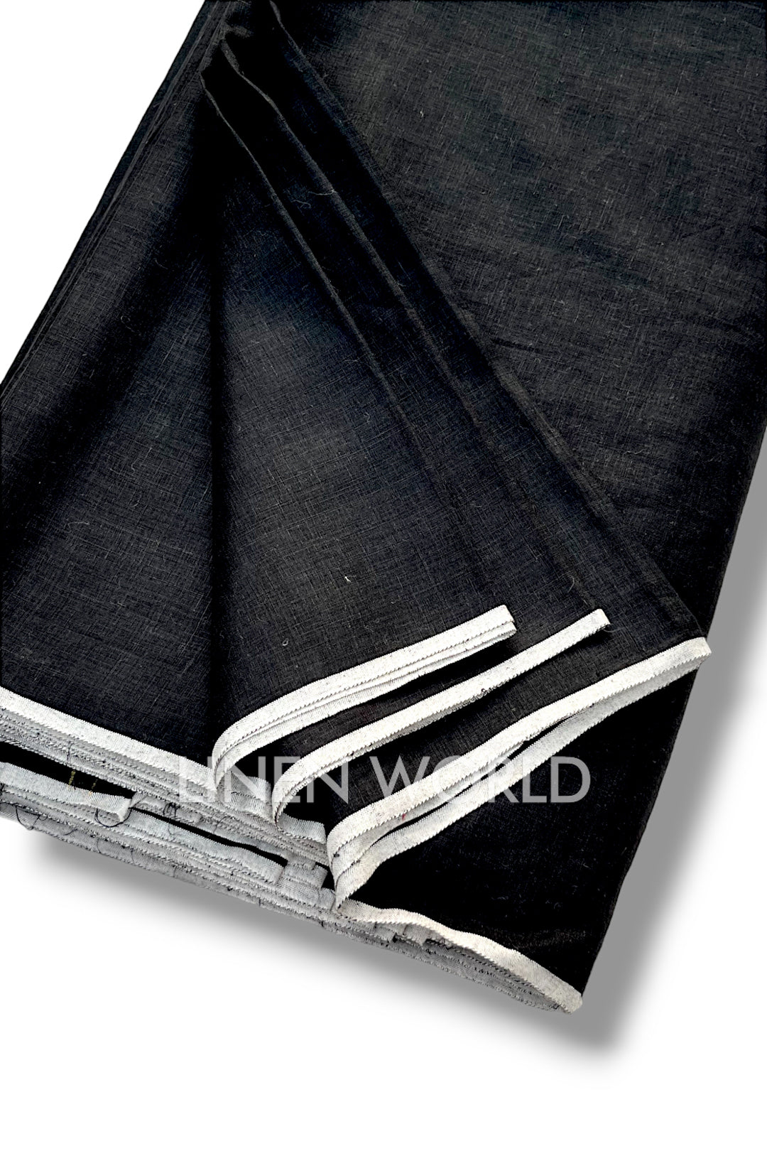 black pure linen 60 lea shirting fabric - linenworldonline.in