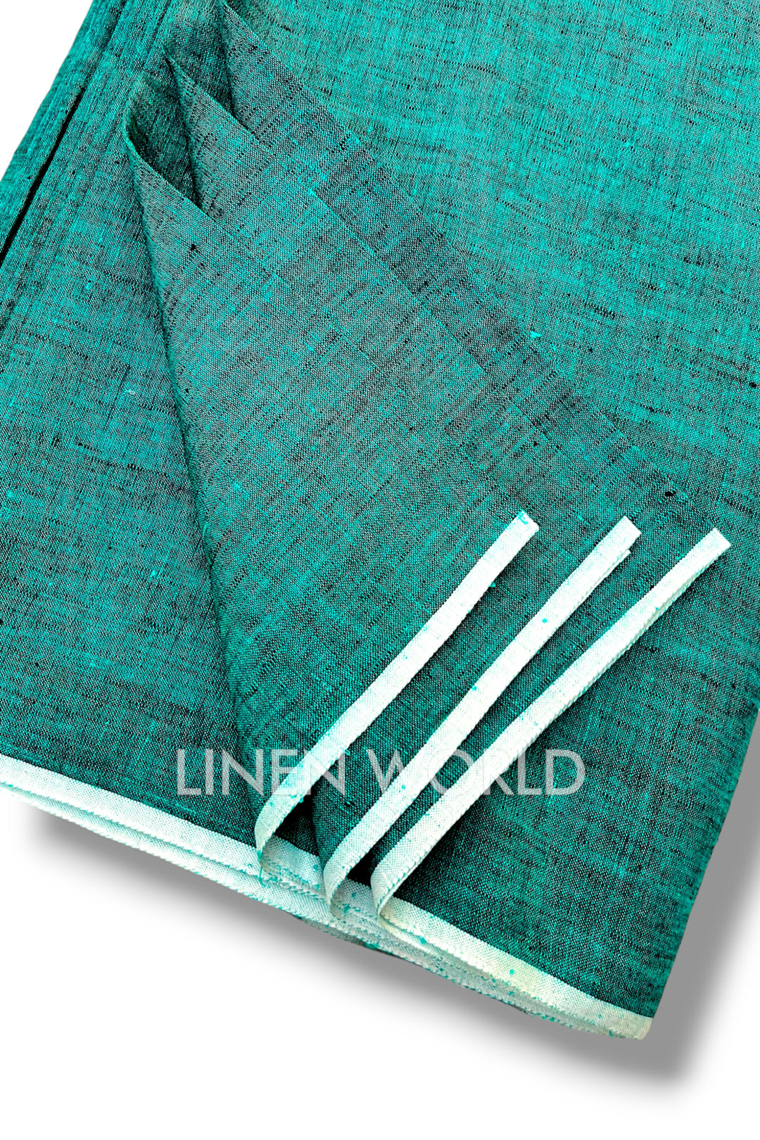 teal green pure linen 60 lea shirting fabric - linenworldonline.in