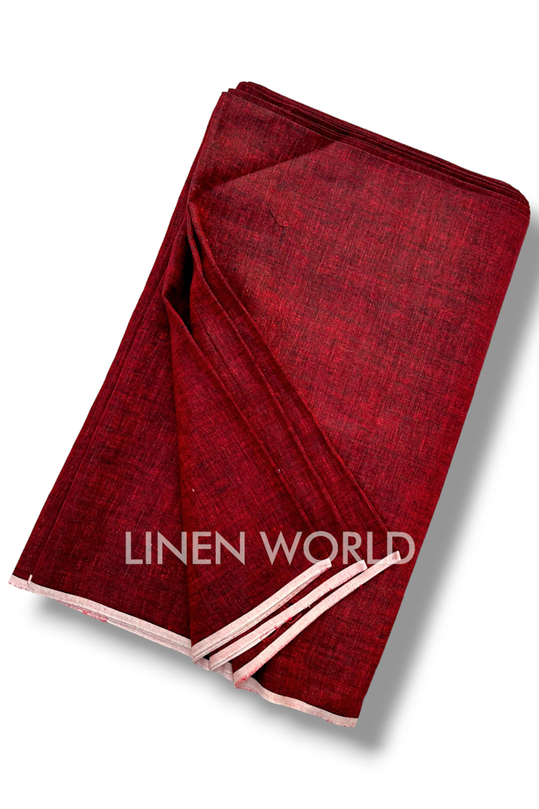 maroon pure linen 60 lea shirting fabric - linenworldonline.in