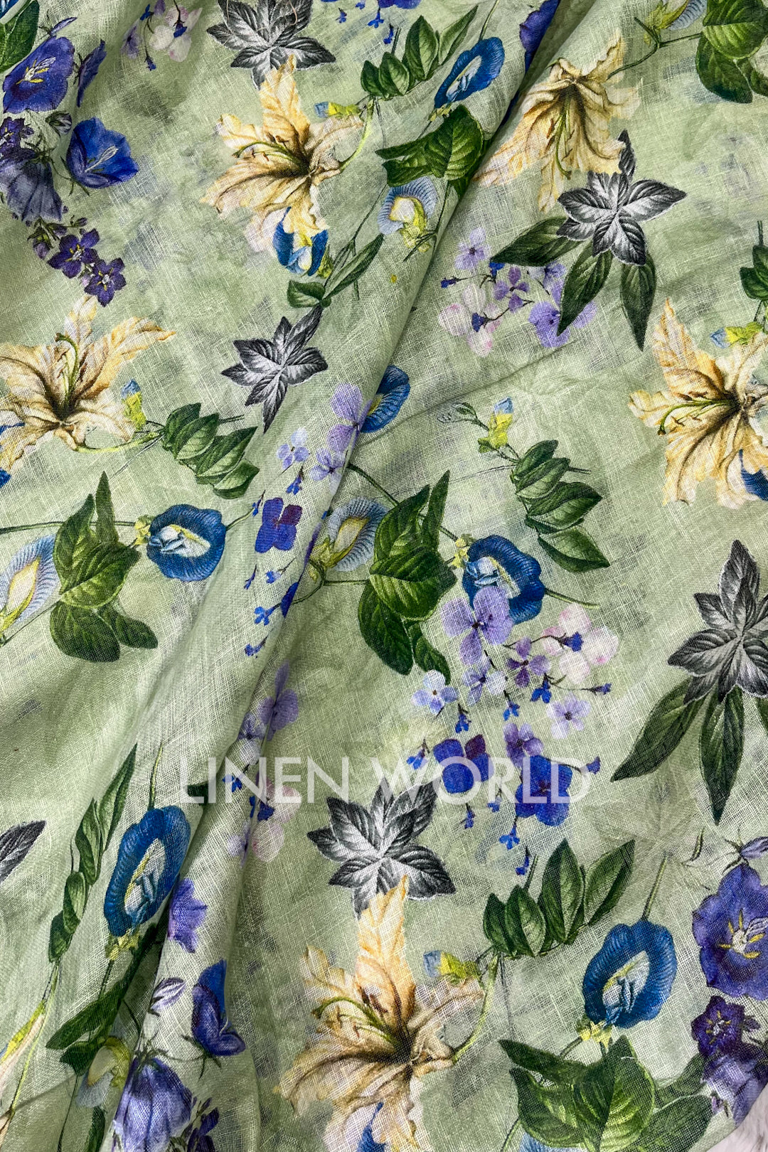 fazeen: digital printed pure linen saree - linenworldonline.in