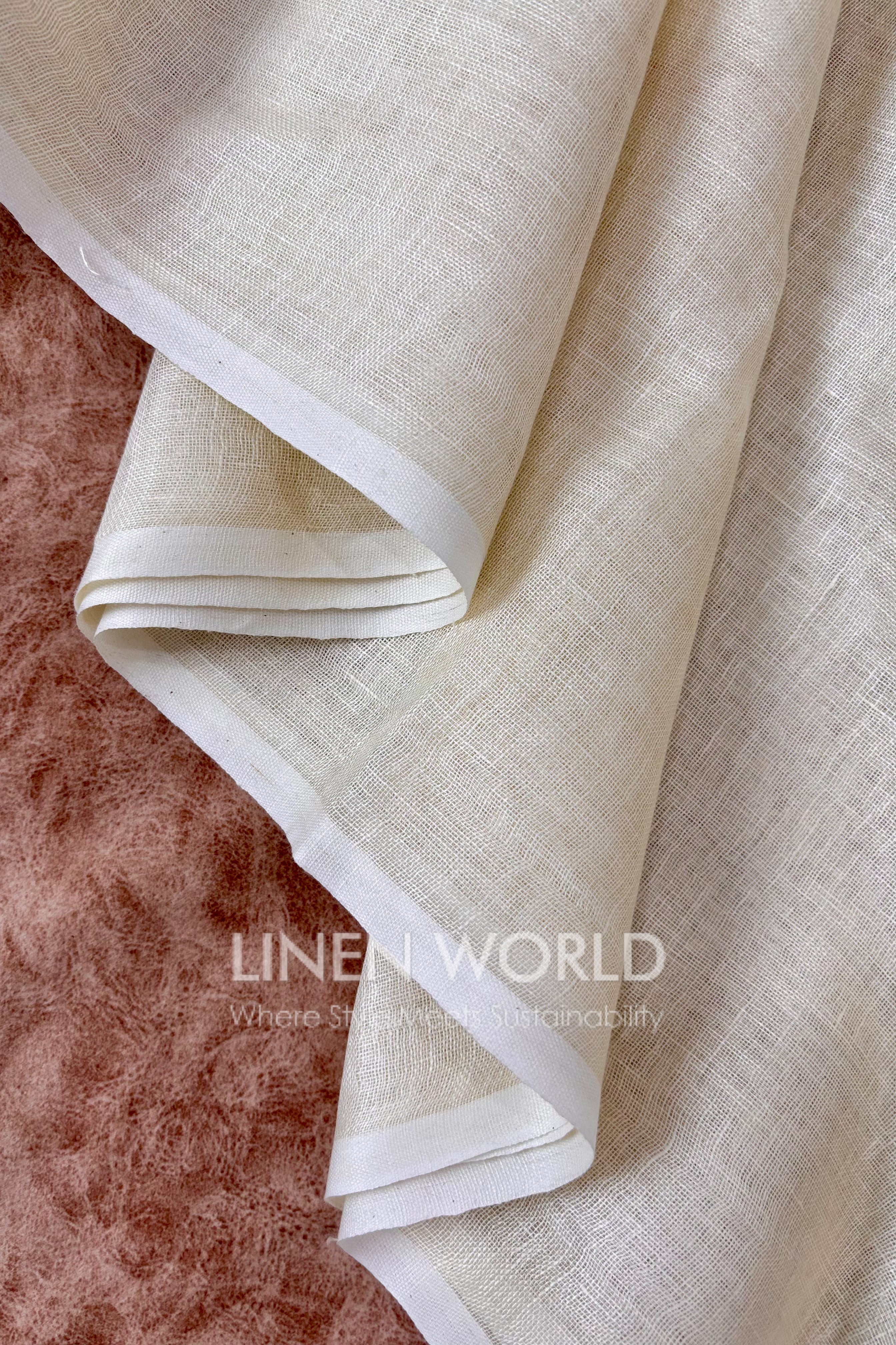 onam special cream pure linen sari - linen world