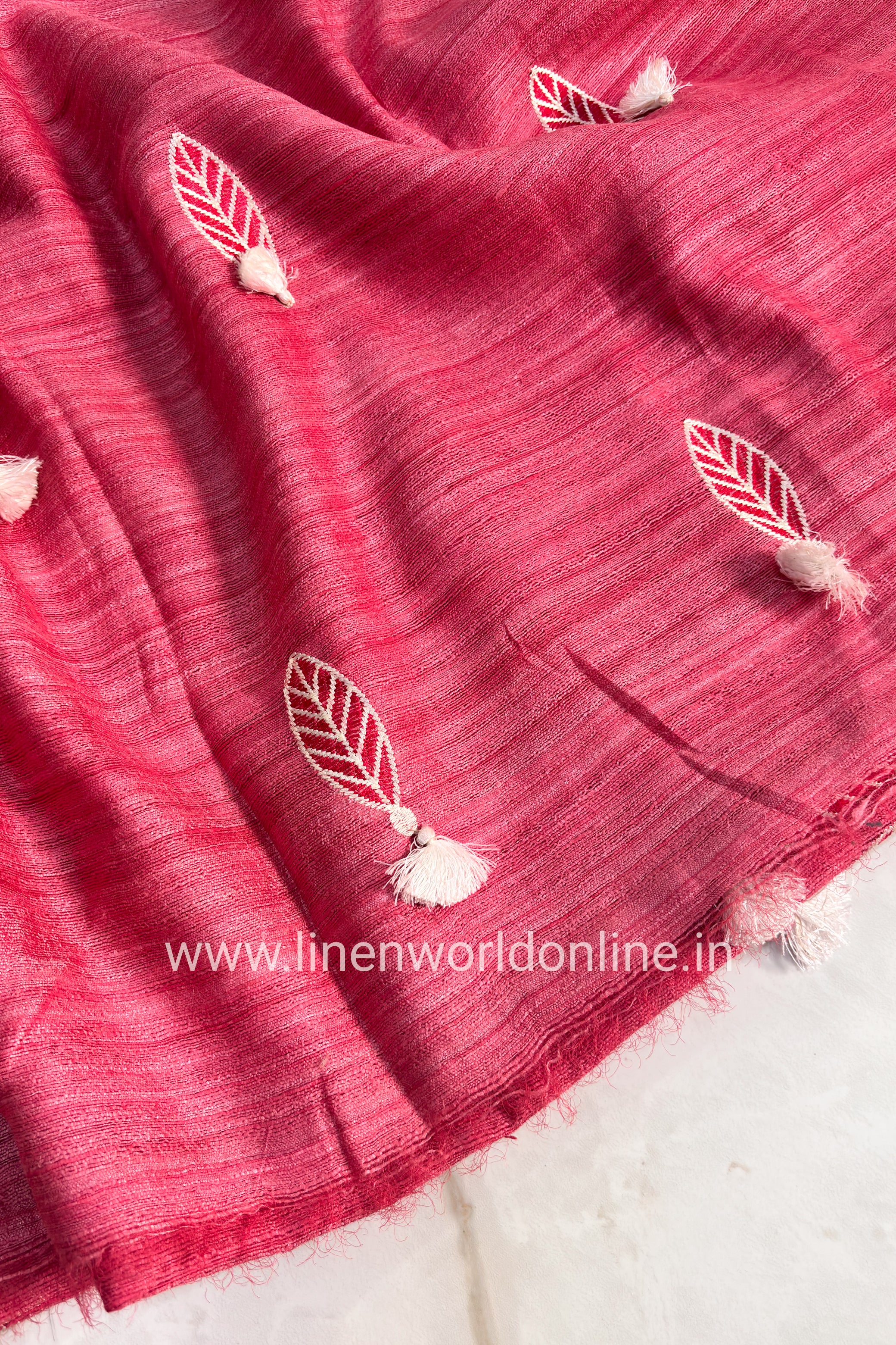 Bhagalpuri Tussar Ghicha Silk Saree With Digital Embroidery - linenworldonline.in