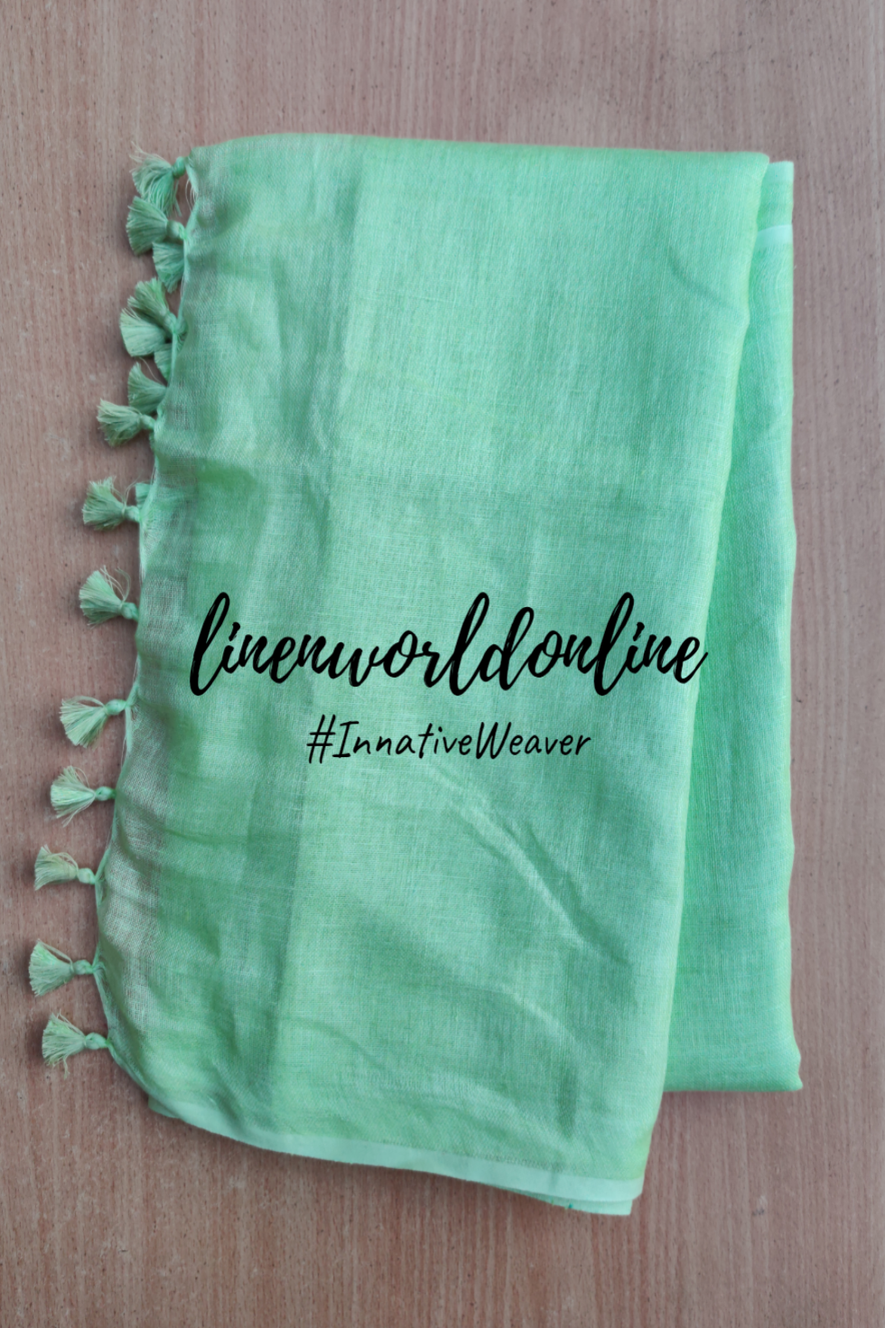 sea green handloom woven pure linen saree - linenworldonline.in