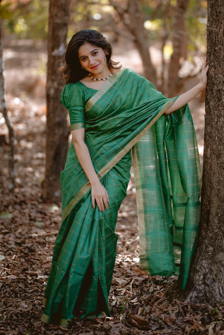 maira tussar muga saree - linenworldonline.in