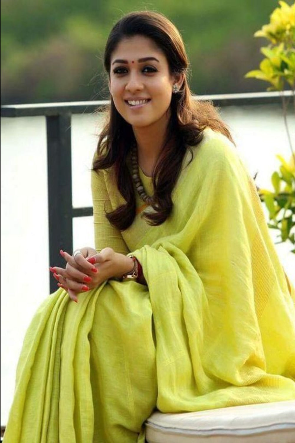nayanthara in pure linen saree - linenworldonline.in