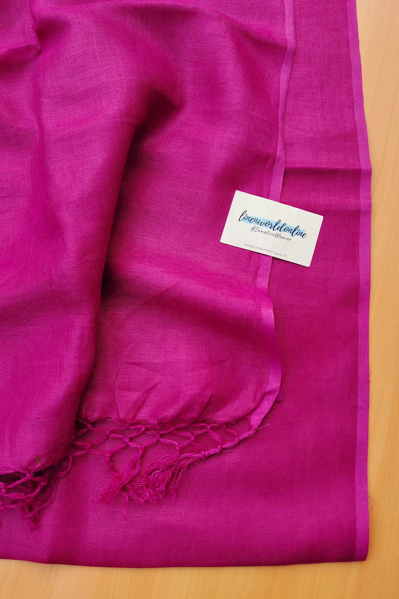 pink pure linen saree - linenworldonline.in