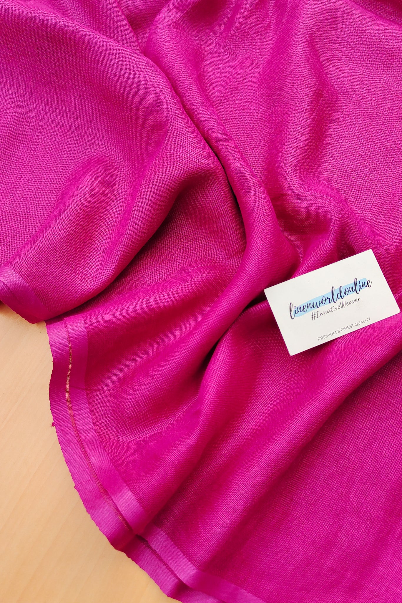 pink pure linen saree - linenworldonline.in