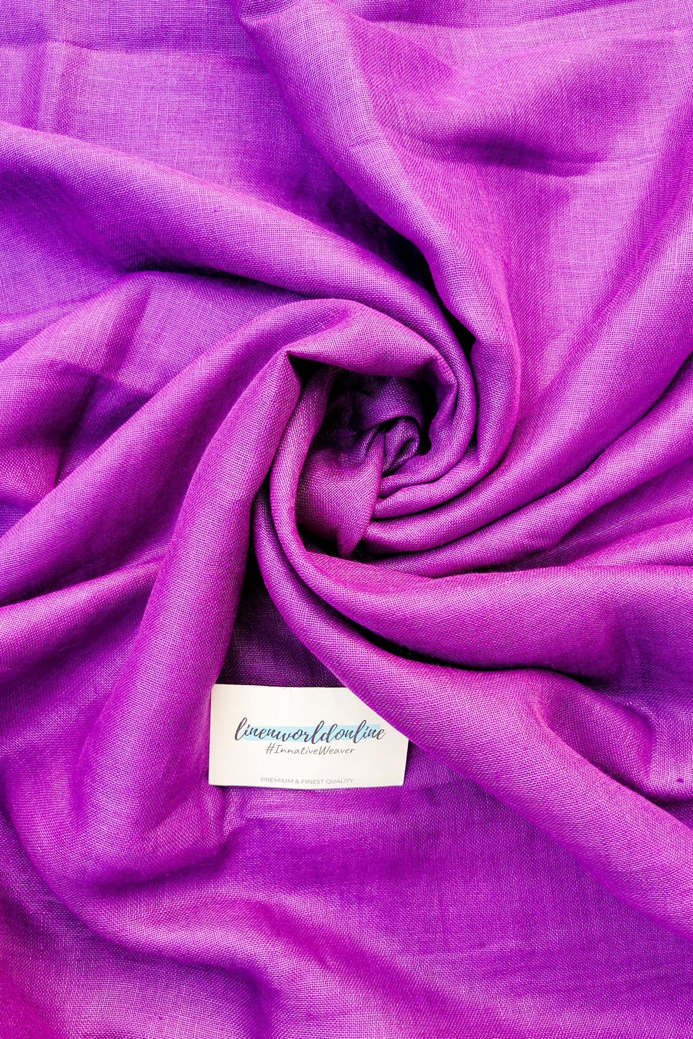purple pure linen saree - linenworldonline.in
