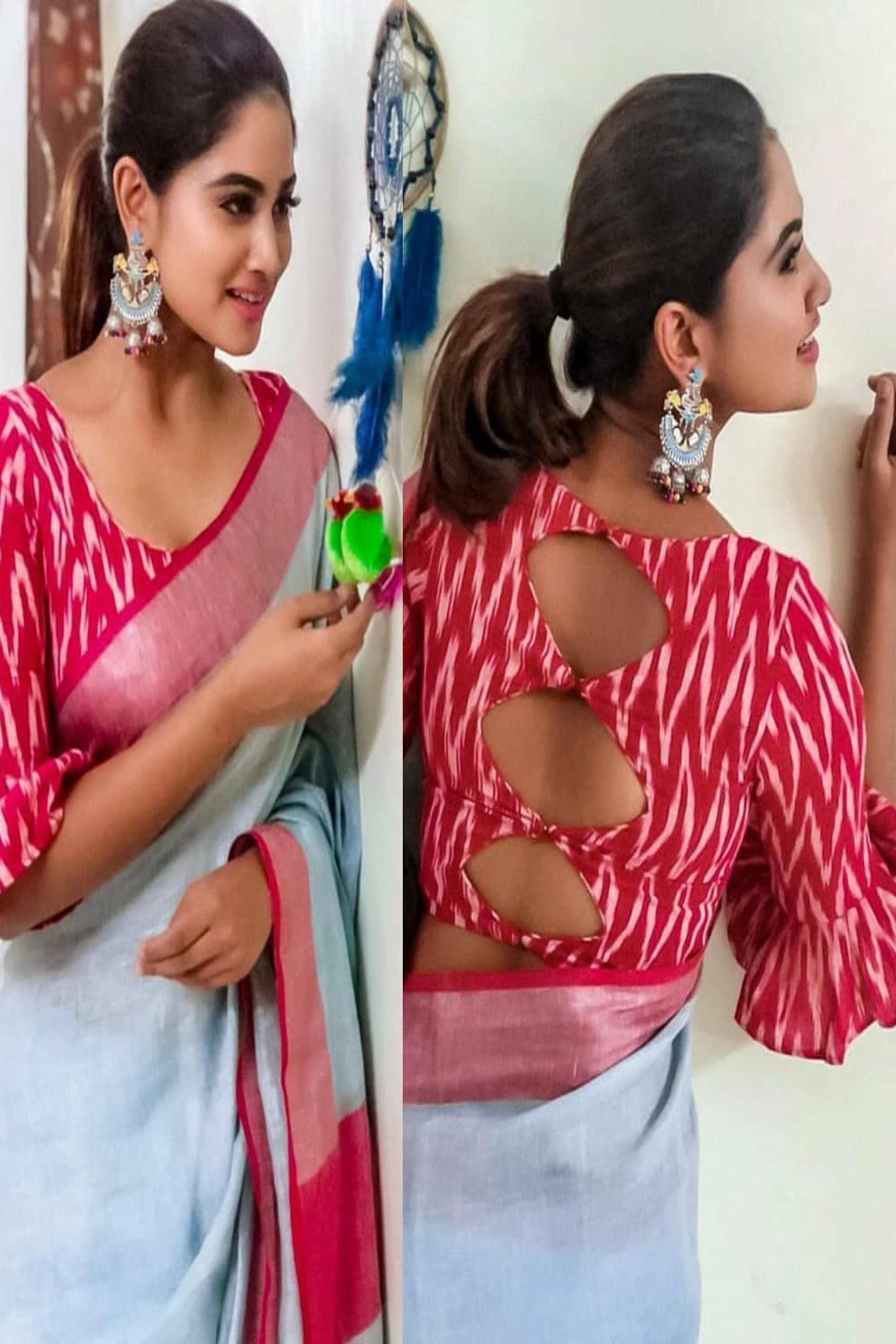 Handloom 'khaki' linen saree with zari border. NF-LL1-C5 | Indian saree  blouses designs, Cotton saree designs, Set saree
